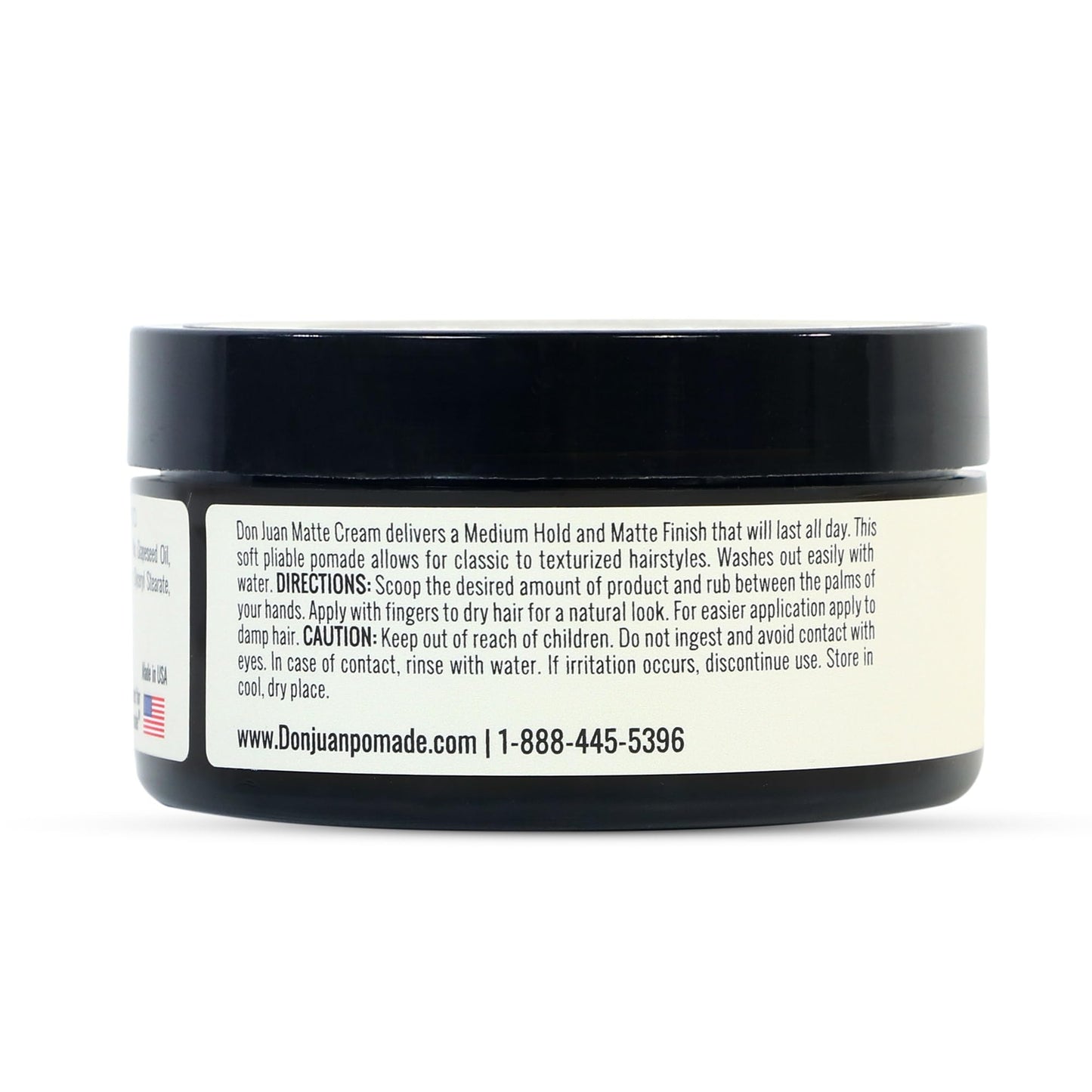 Don Juan Handcrafted Matte Cream Pomade 4oz - Medium Hold - Matte Finish - Water Based - Barbershop Scent Beauty & Personal Care Don Juan