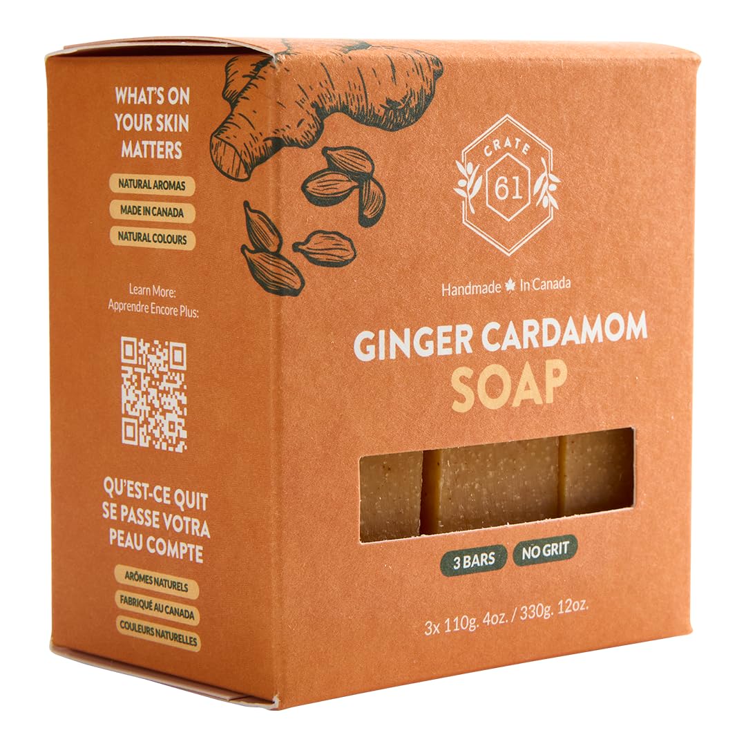 Crate 61 Organics, Handmade in Canada, Plant Based Natural Bar Soap Cold Pressed For Face & Body, w/Premium Essential Oils, For Men & Women 3 Pack Beauty & Personal Care Crate 61 Organics