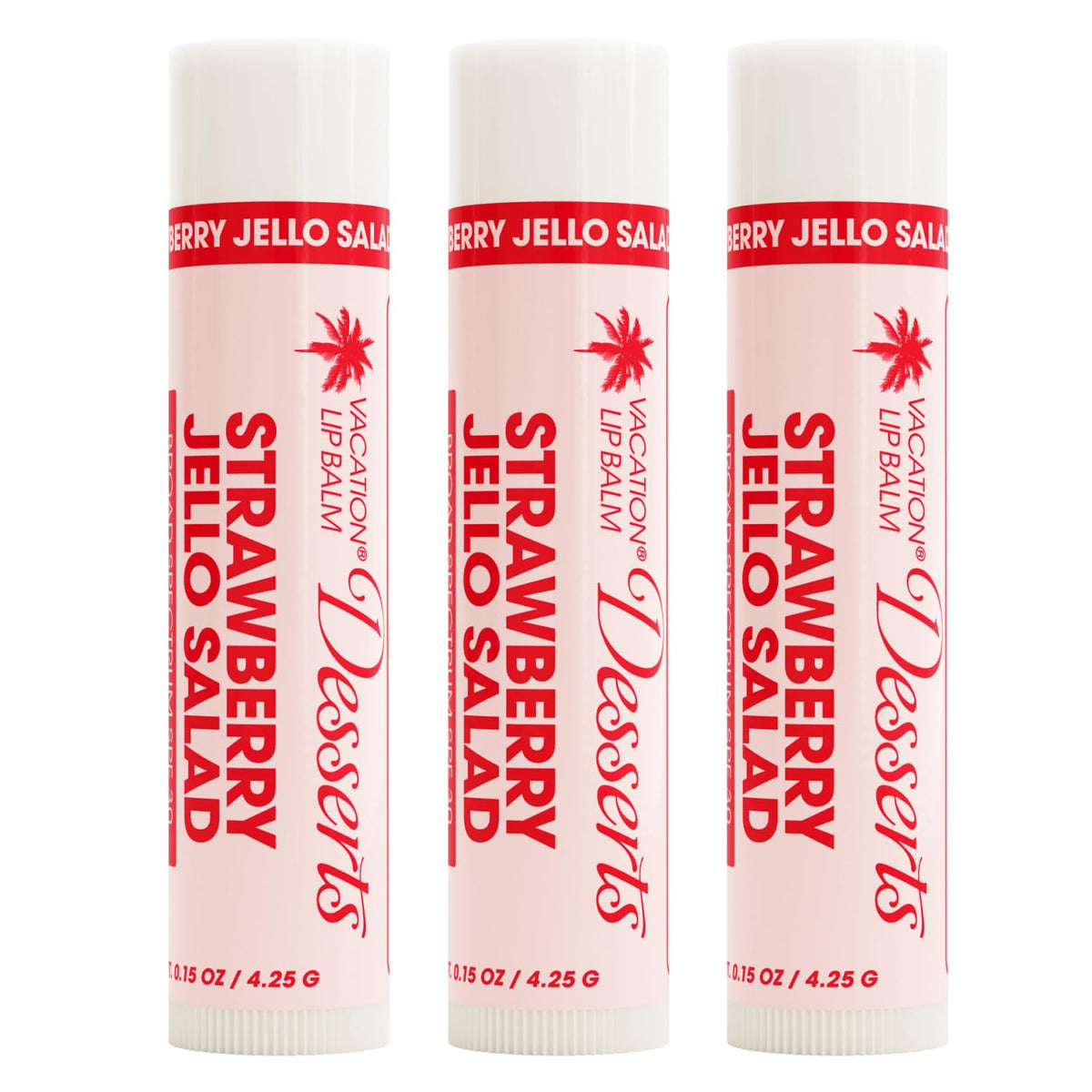 Vacation Strawberry Jello Salad SPF 30 Lip Balm, Hydrating Sunscreen for Lips, Water-Resistant, Lightweight, Transparent Sheen, Vegan Formula Made Beauty & Personal Care VACATION