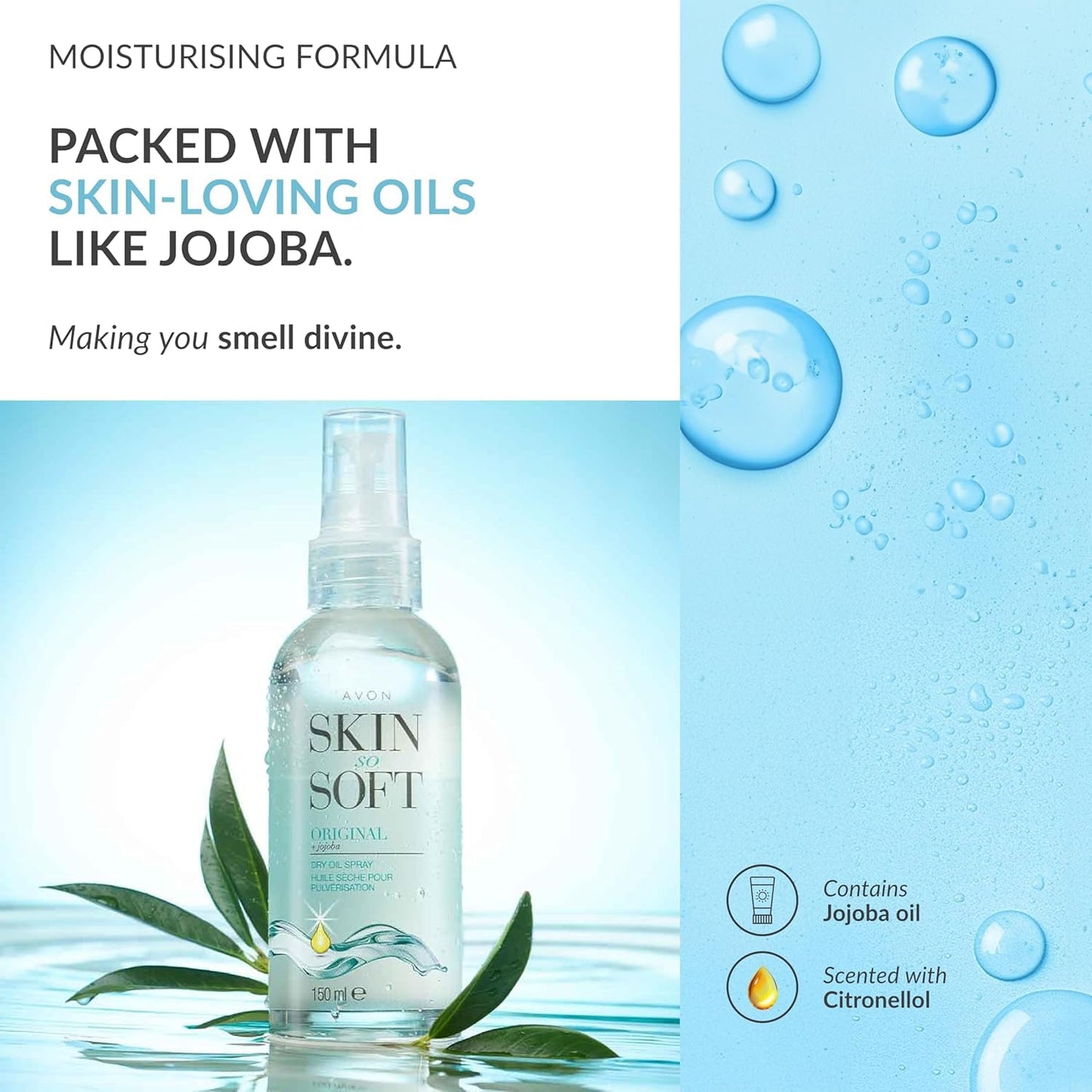 AVON SKIN SO SOFT Original JOJOBA Dry Oil Spray (5 Fl. Oz) Each - Travel-Friendly Luxury Lightweight Body & Hair Oil Mist - Fast-Absorbing Beauty and Personal Care AVON SKIN SO SOFT