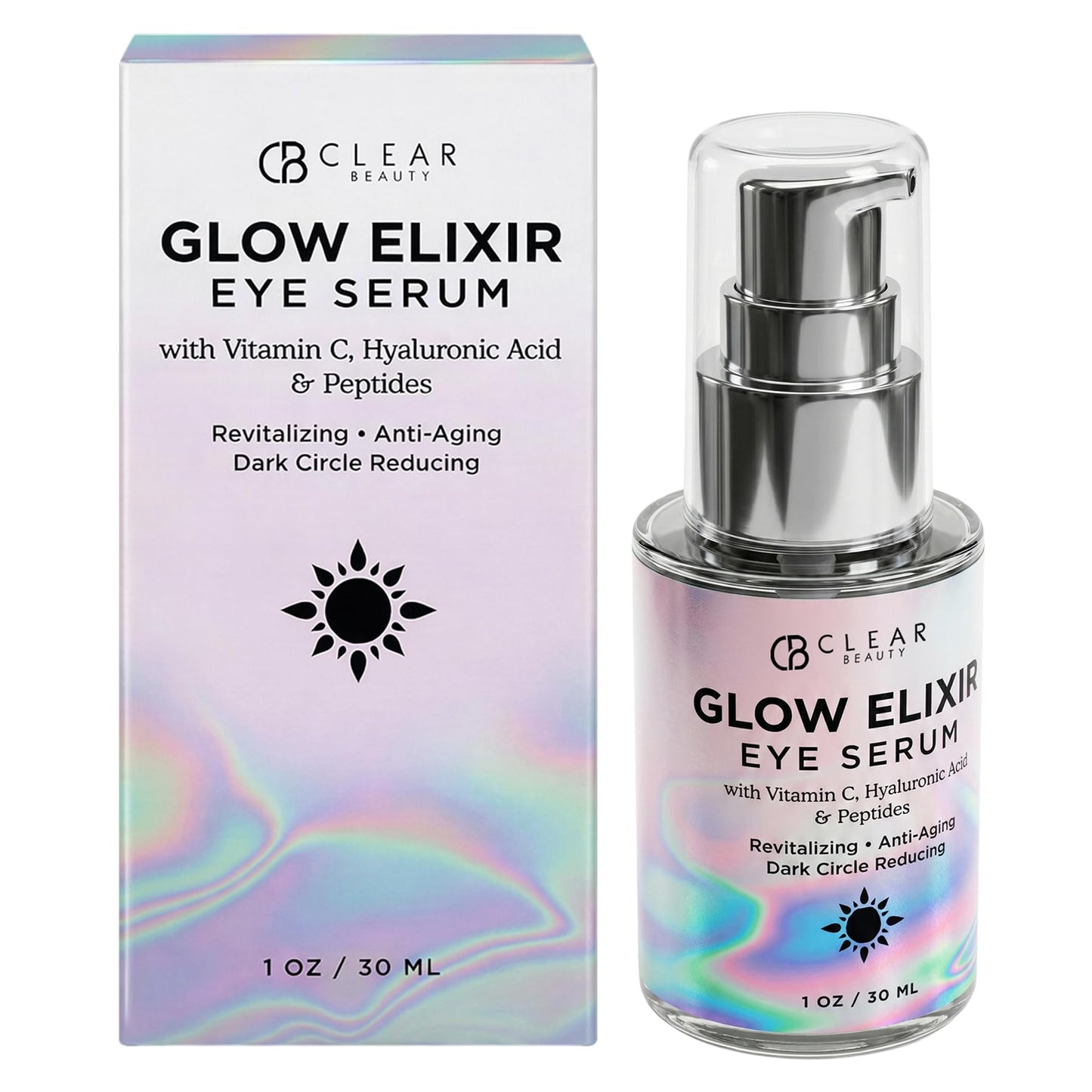 Clear Beauty Vitamin C & Hyaluronic Acid Under Eye Serum - Dermatologist Tested, Reduces Eye Bags, Puffiness, Dark Circles & Wrinkles, Clean Beauty Beauty & Personal Care Clear Beauty