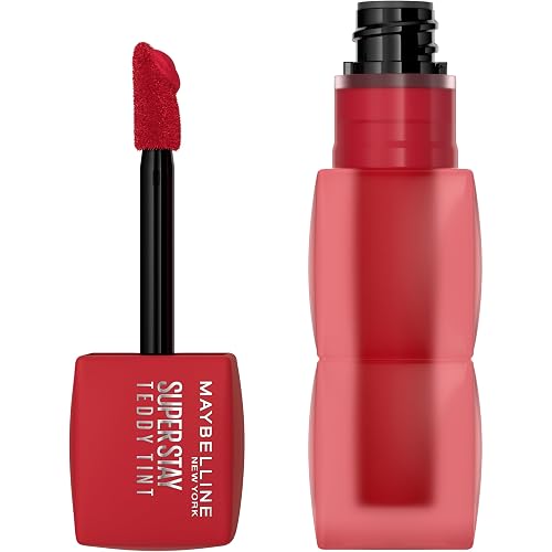 MAYBELLINE Super Stay Teddy Lip Tint, Long Lasting Matte Lipstick for Up To 12HR Wear, Tomato Girl, 1 Count Beauty & Personal Care MAYBELLINE