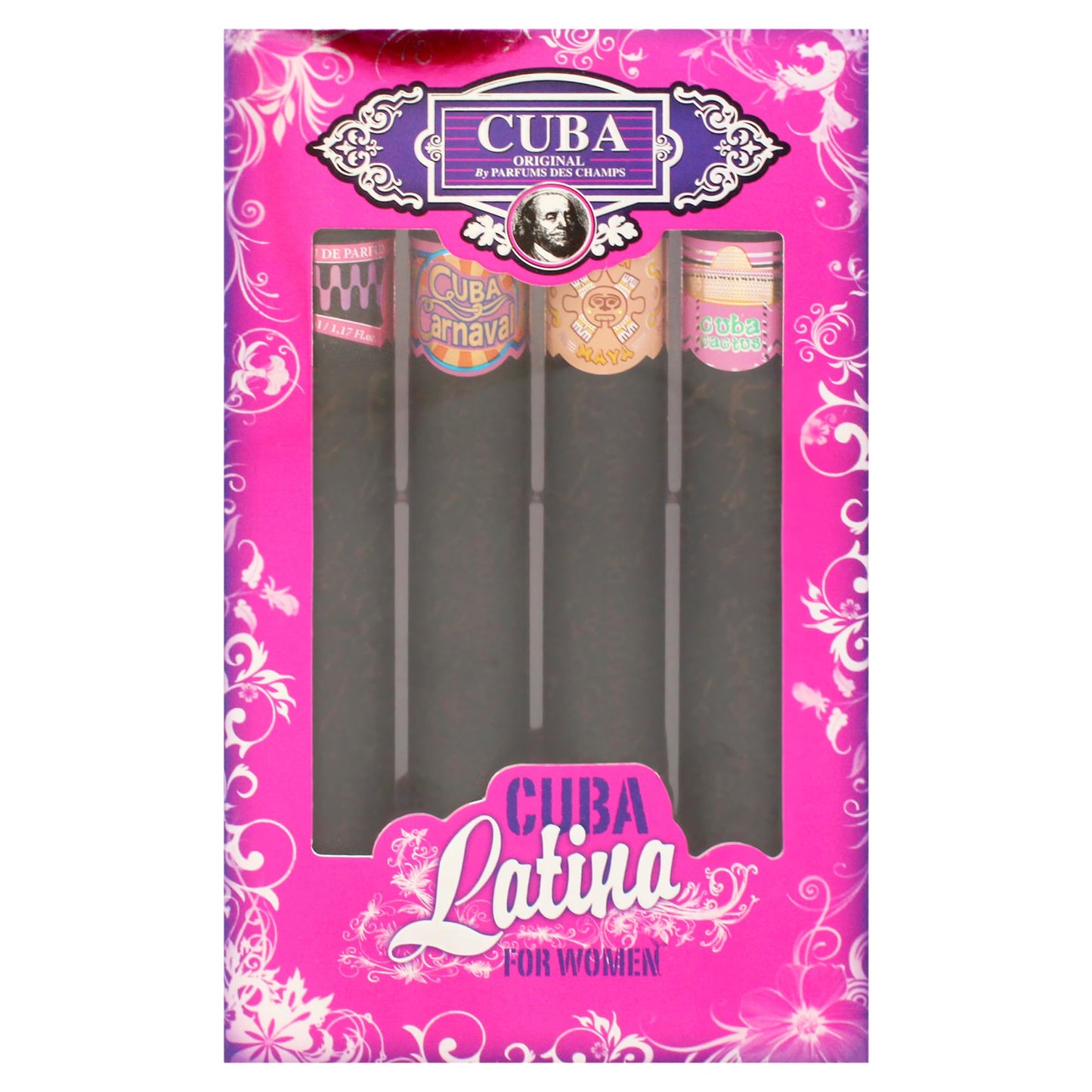 Champs Cuba Latino Collection By Champs For Women Gift Set (Eau De Parfum Spray 1.17-Ounce/35 Ml of Carnaval, Cactus, Maya & Copacabana) Beauty & Personal Care Cuba