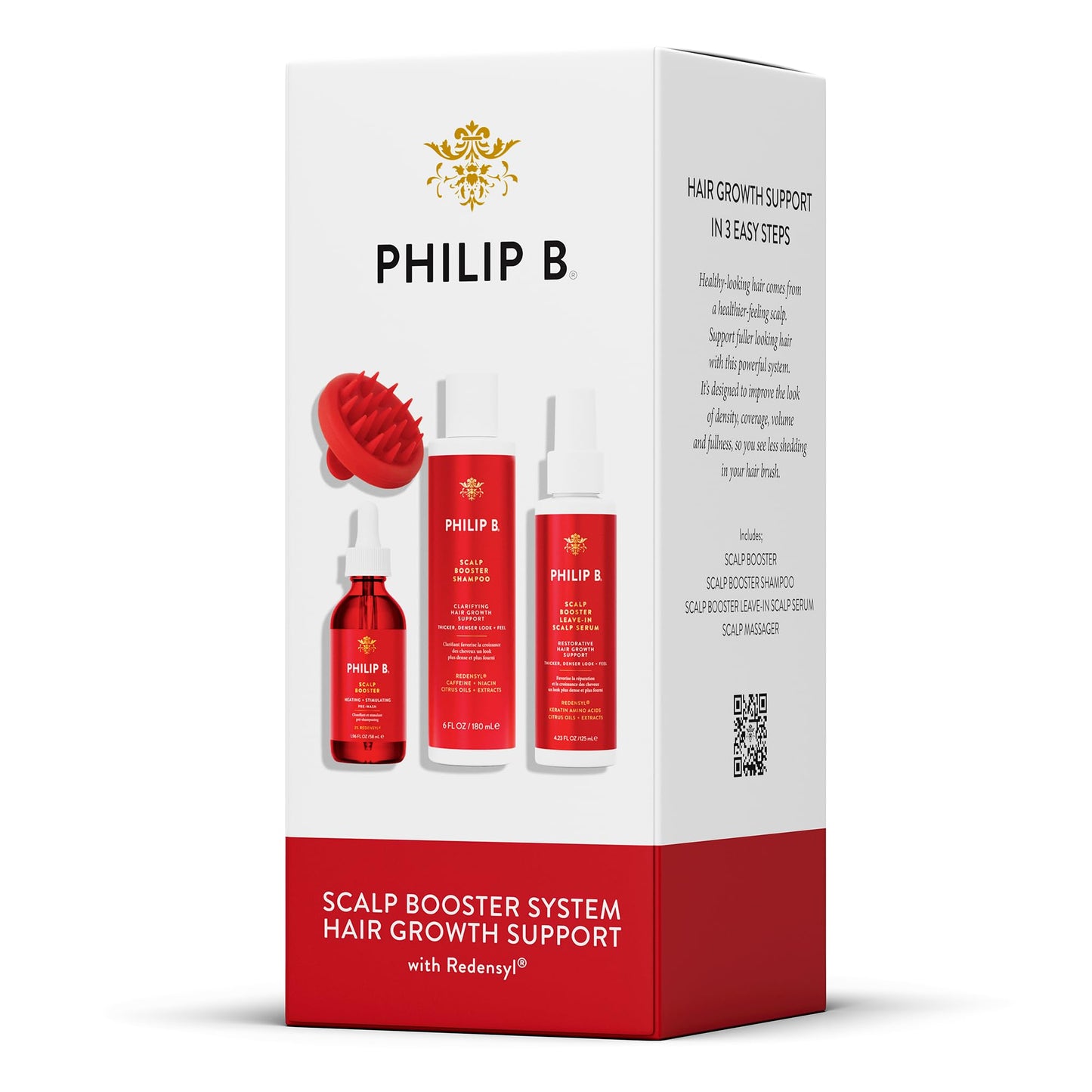 Philip B. Scalp Booster System - Includes Pre-Wash Scalp Treatment, Shampoo, Leave-In Conditioner and Scalp Massager Beauty & Personal Care PHILIP B