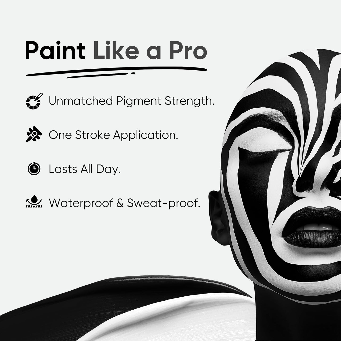 Blue Squid PRO Black and White Face Paint Stick - Waterproof Body Paint For Adults & Kids Eye Black Baseball, Eyeblack Softball -Hypoallergenic Beauty and Personal Care Blue Squid