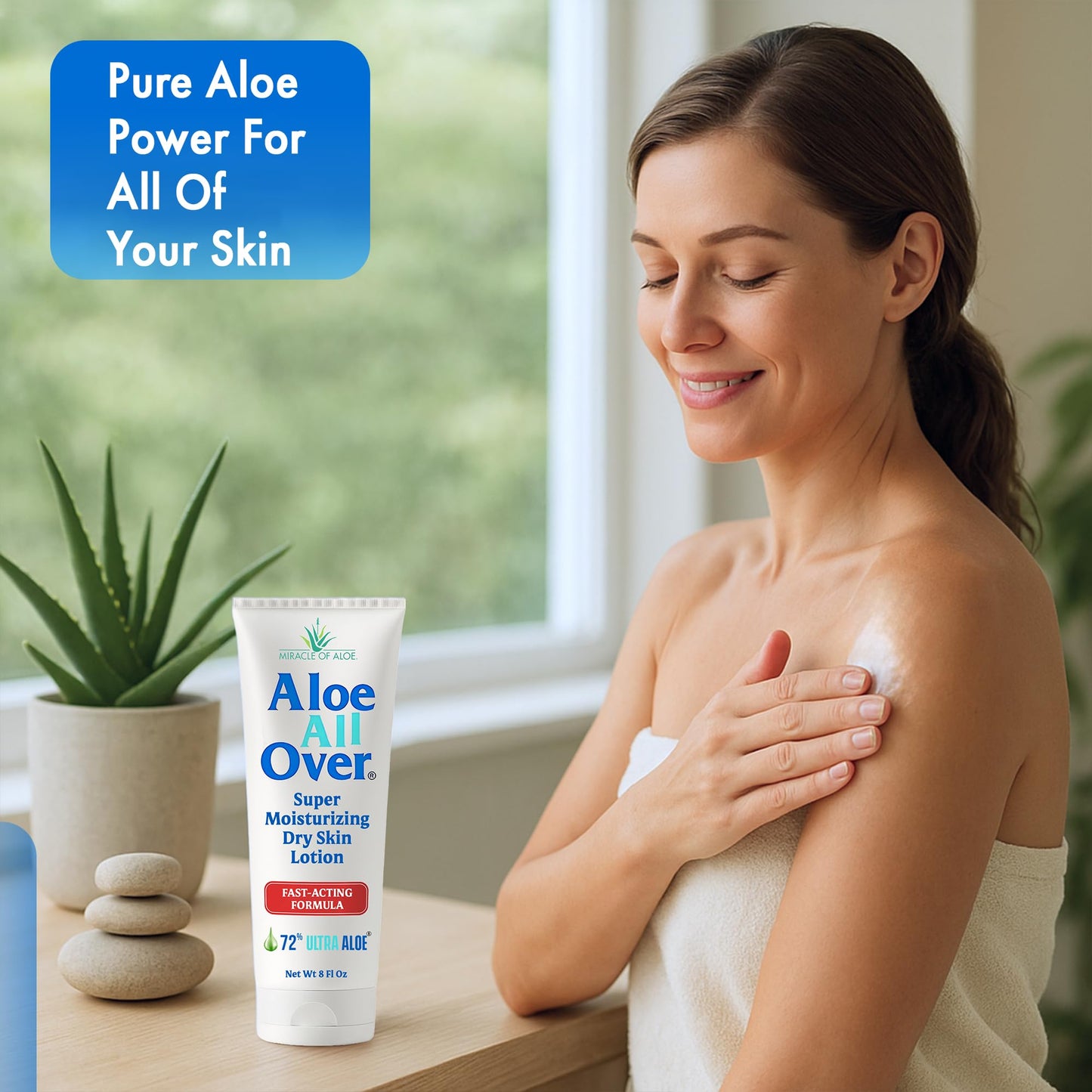 Miracle of Aloe Aloe All Over Super Moisturizing Dry Skin Lotion 8 oz - Made with 72% UltraAloe Aloe Vera Gel. Safe for Everyone: Men, Women Beauty & Personal Care Miracle of Aloe
