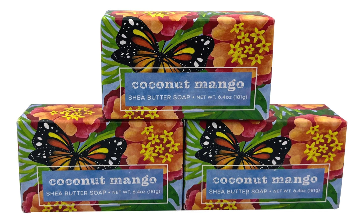 Greenwich Bay Trading Co. Coconut Mango Shea Butter Bath Soap, 6.4 oz, Set of 3 Beauty & Personal Care Greenwich Bay