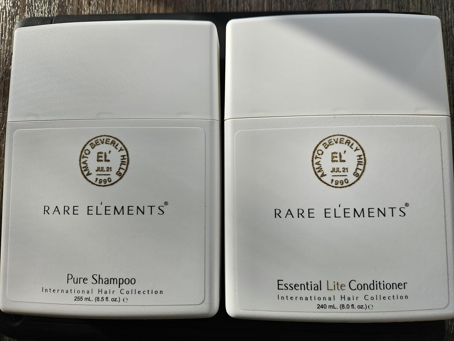 Rare Elements Pure Shampoo & Essential Lite Conditioner Set with Gute Carrying Bag (Three Piece Bundle) 8 oz per unit Beauty & Personal Care Rare Elements