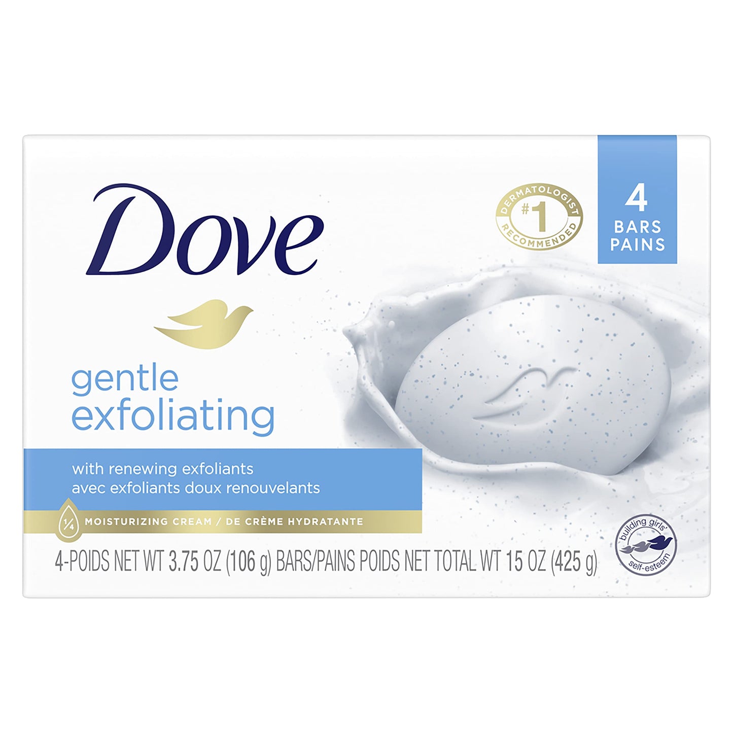 Dove Beauty Bar More Moisturizing Than Bar Soap Gentle Exfoliating With Mild Cleanser For Softer And Smoother Skin 3.75 oz, 4 Bars Beauty & Personal Care Dove