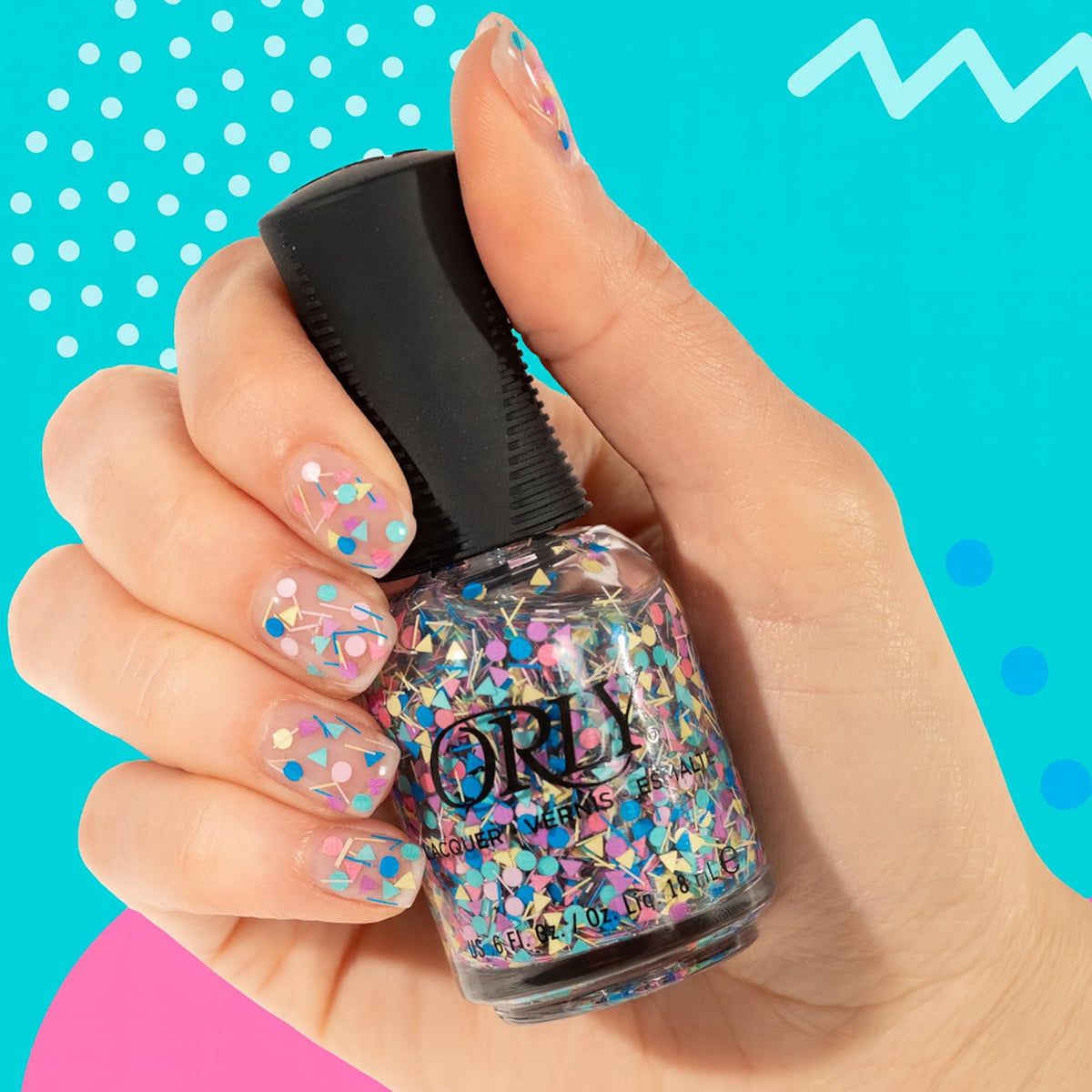 Orly Nail Polish Confetti Topper After School Special | Nostalgic 80s Design Nail Art in a Bottle 0.6fl oz