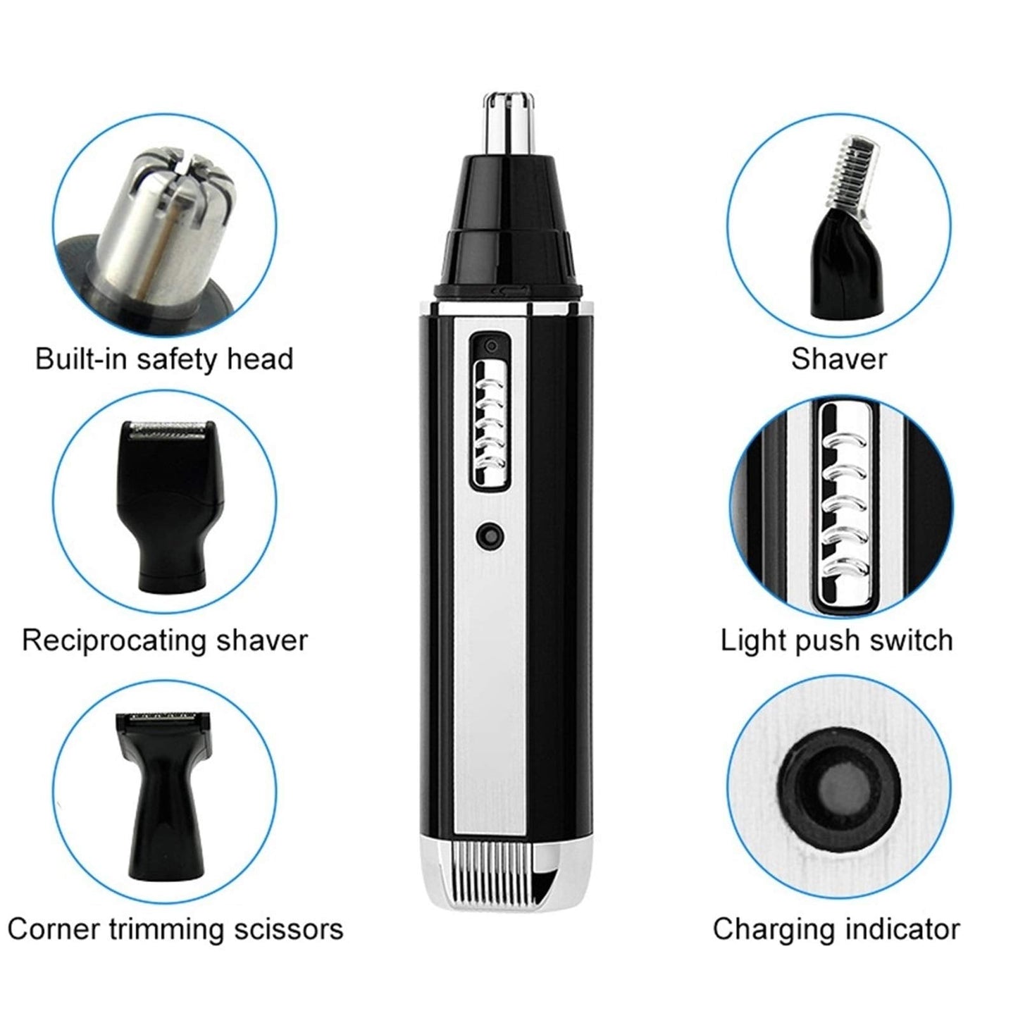 CDGTHYU 4 in 1 Rechargeable Men Electric Nose Ear Hair Trimmer Painless Women Trimming Side Burns Eyebrows Beard Clipper Cut Shaver Beauty and Personal Care CDGTHYU