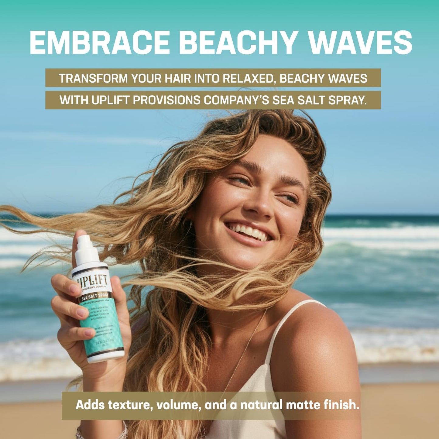 Uplift Provisions Company Sea Salt Spray - Versatile Texture Spray for Hair to Achieve Perfect Beach Waves, Amplify Curly Hair, or Boost Volume in Beauty & Personal Care Uplift Provisions Company