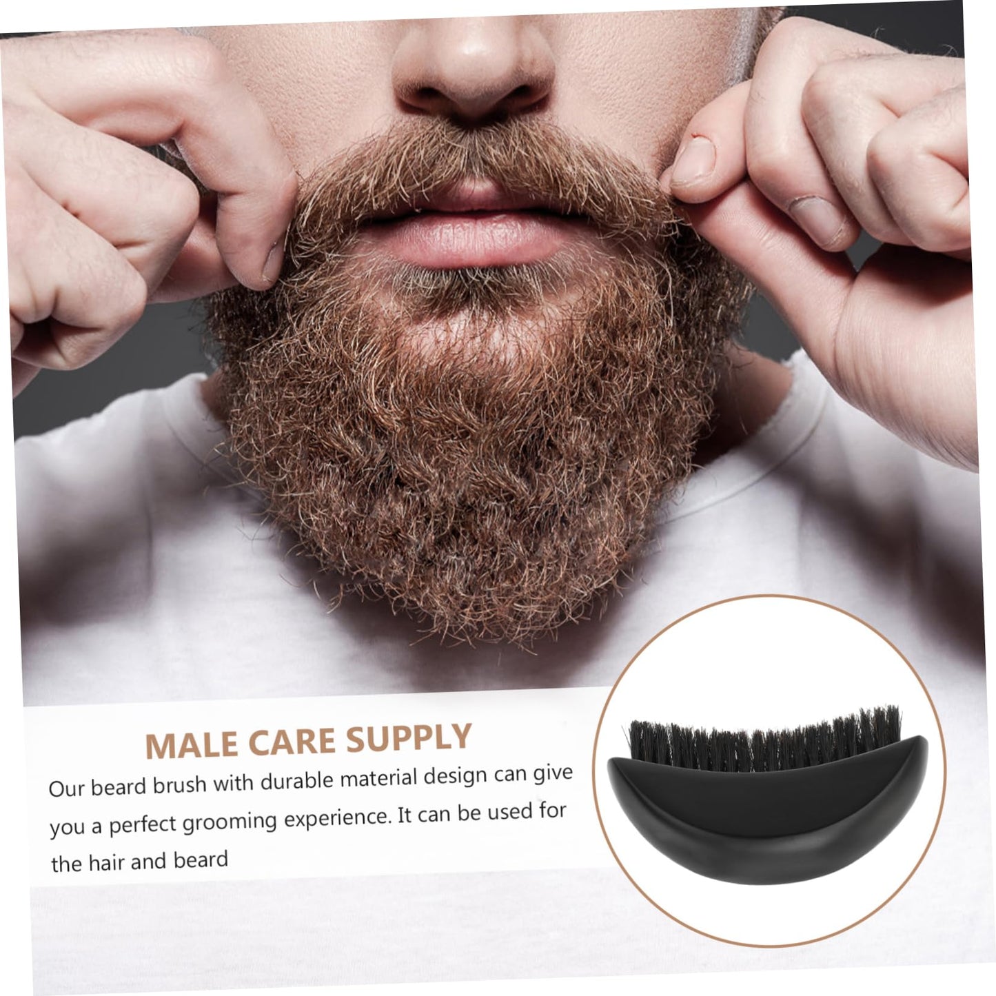 PartyKindom Men's Grooming Kit Beard Shaping Tool Soft Bristle Brush Barber Accessory Beauty and Personal Care PartyKindom
