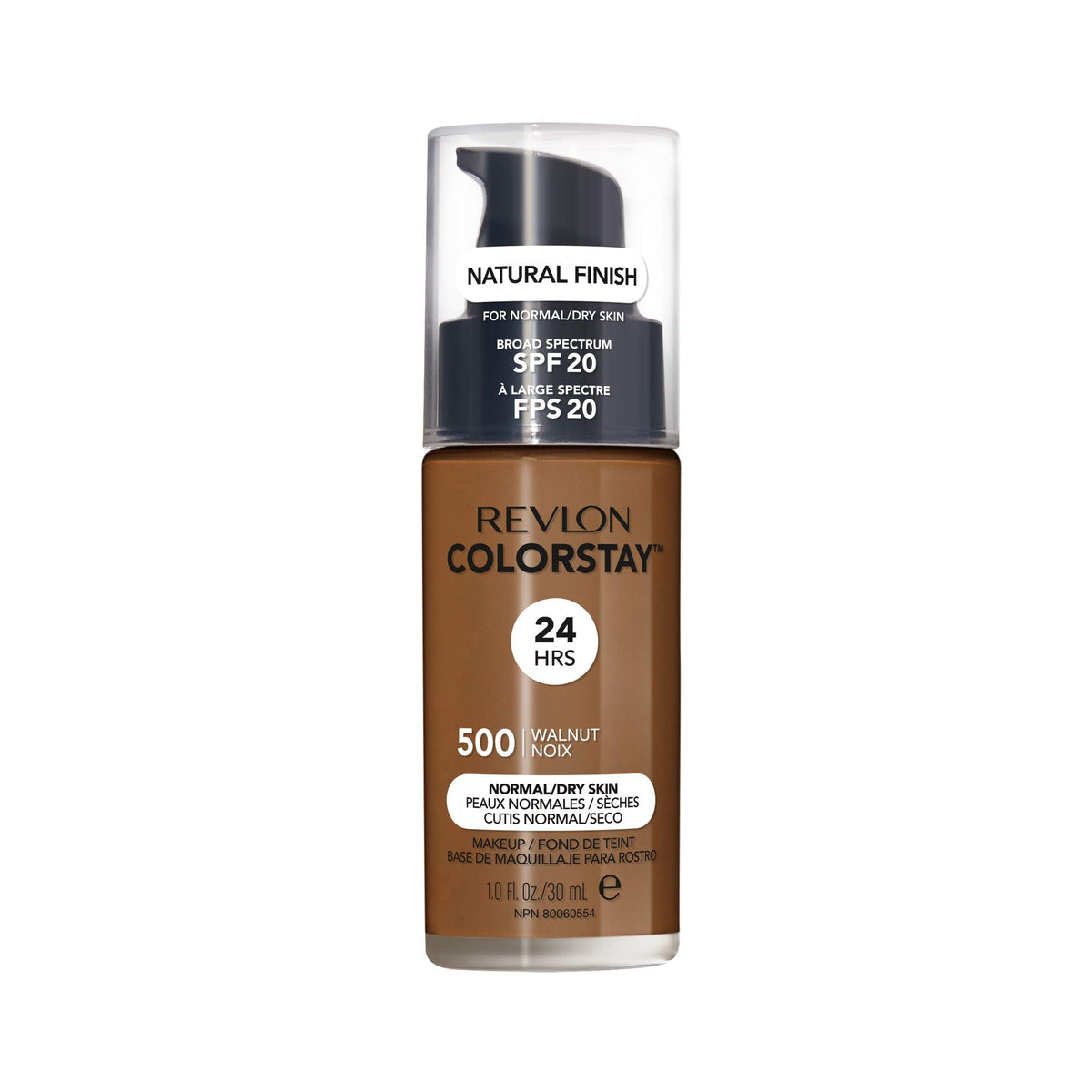 Revlon Liquid Foundation, ColorStay Face Makeup for Normal & Dry Skin, SPF 20, Longwear Medium-Full Coverage with Natural Finish, Oil Free, 500 Beauty & Personal Care REVLON