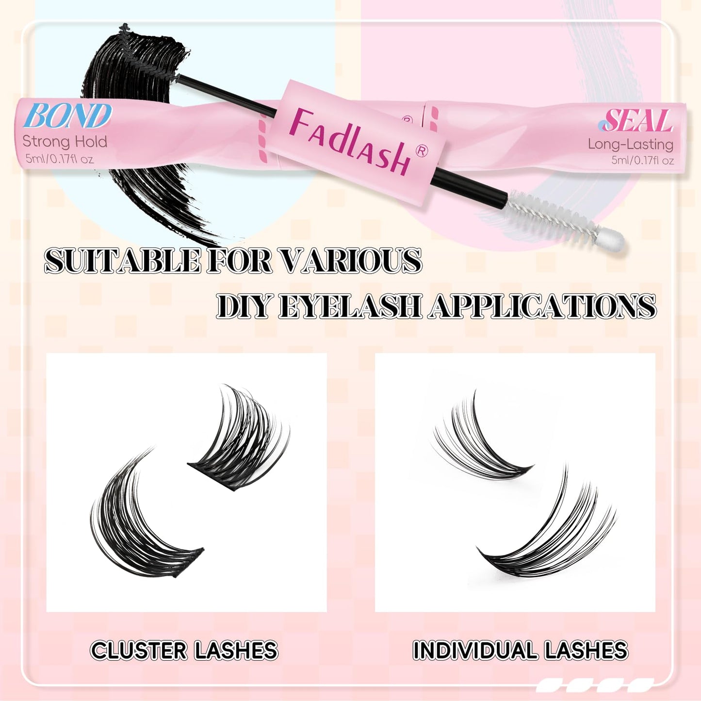 FADLASH Lash Clusters Volume Fluffy Eyelash Clusters 8-16mm DIY Cluster Eyelash Extensions with Soft Thin Band Reusable Individual Lashes for Self Use Beauty and Personal Care FADLASH