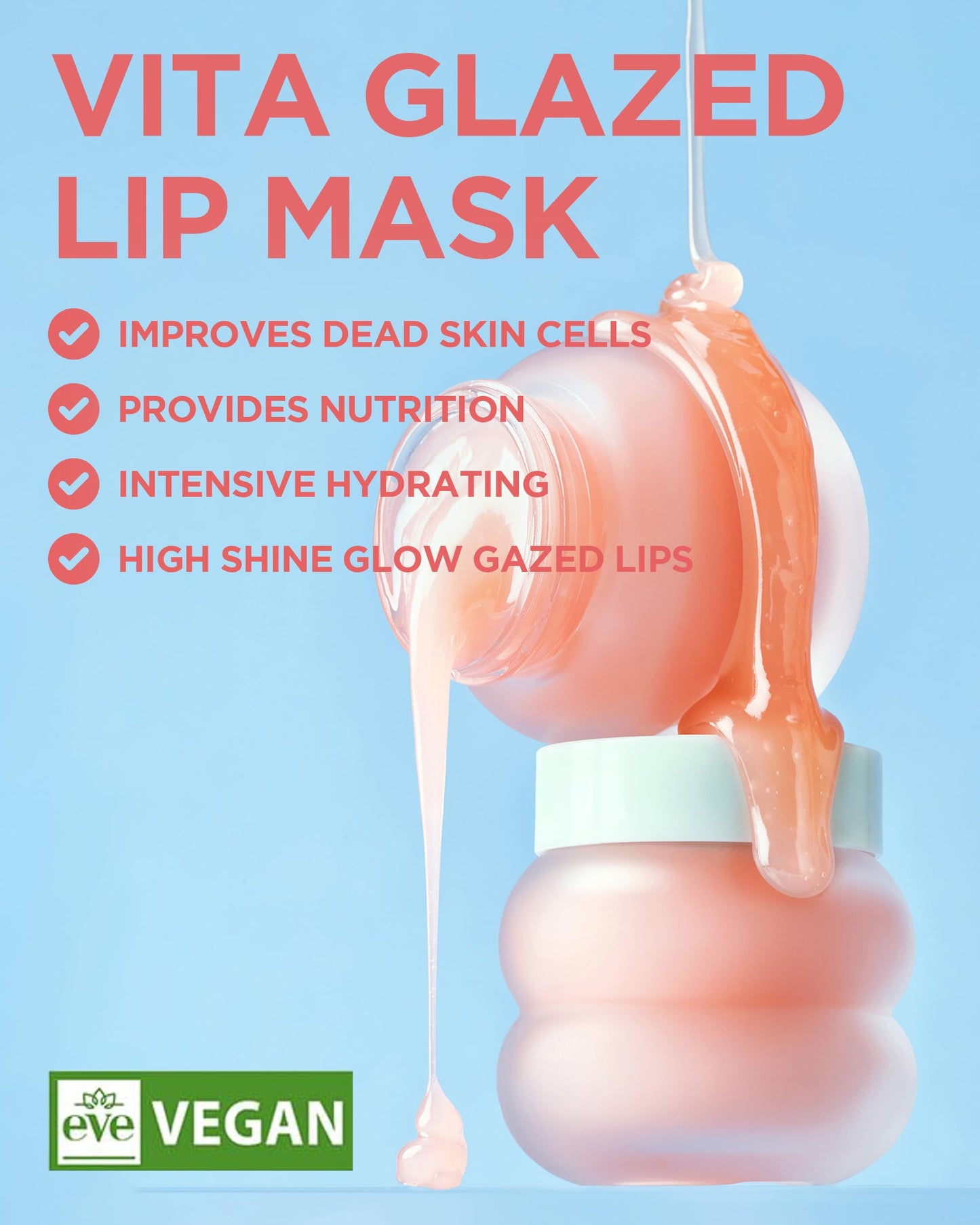 TOCOBO Vita Glazed Lip Mask - Vegan Overnight Lip Sleeping Mask for Dry, Chapped Lips | PHA (Lactobionic Acid) Gentle Exfoliation | Non-Sticky Glazed Beauty & Personal Care TOCOBO