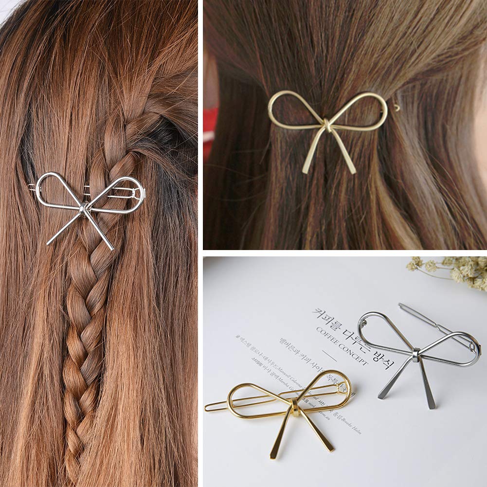 Gold Silver Minimalist Hair Clips Dainty Feather Hollow Hair Clips Set Feather Hair Pins Geometric Barrette Hair Accessories for Women Beauty & Personal Care QIEIMUFHD