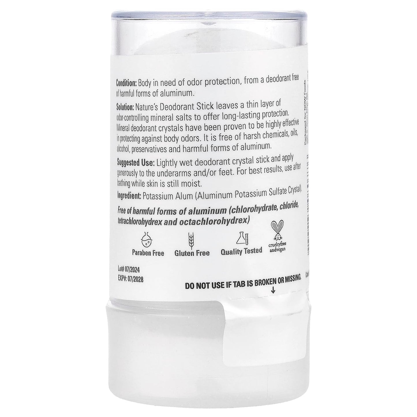 NOW Foods Deodorant Stick Stone, 3.5 oz Crystal Beauty and Personal Care NOW Foods