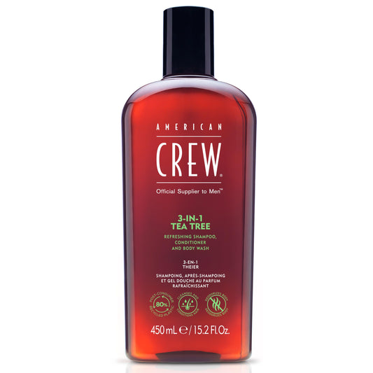 American Crew Shampoo, Conditioner & Body Wash for Men, 3-in-1, Tea Tree Scent, 15.2 Fl Oz Beauty & Personal Care AMERICAN CREW