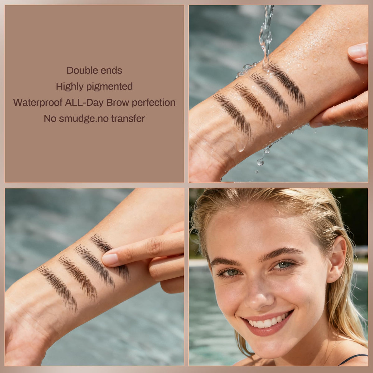 2 Pack Eyebrow Pencil, Waterproof Eyebrow Makeup with Dual Ends, Professional Brow Enhancing Kit with Eyebrow Brush (Dark Brown #1) Beauty & Personal Care HeyBeauty