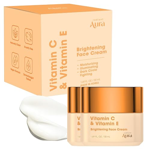 Radiant Aura Vitamin C & Vitamin E Face Moisturizer - Dermatologist Tested, Anti Aging Korean Skin Care - Hydrating Cream For Smoother Youthful Beauty & Personal Care Radiant Aura