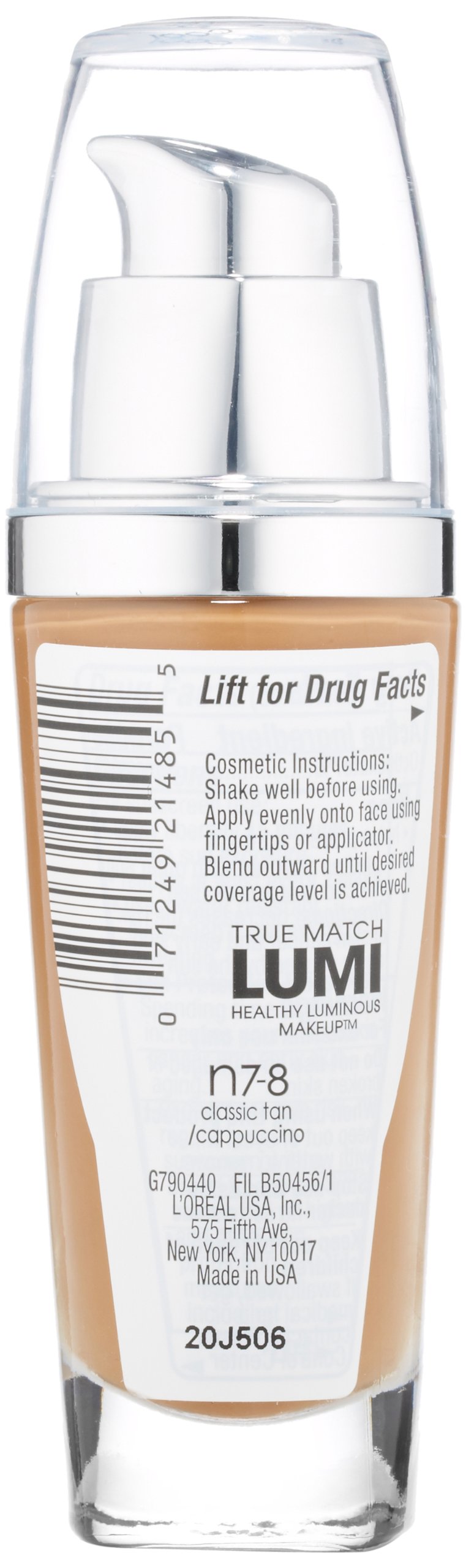 L'Oreal Paris True Match Lumi Healthy Luminous Makeup, N7-8 Classic Tan Cappucino, 1 fl; oz. Beauty & Personal Care L'Oreal Paris