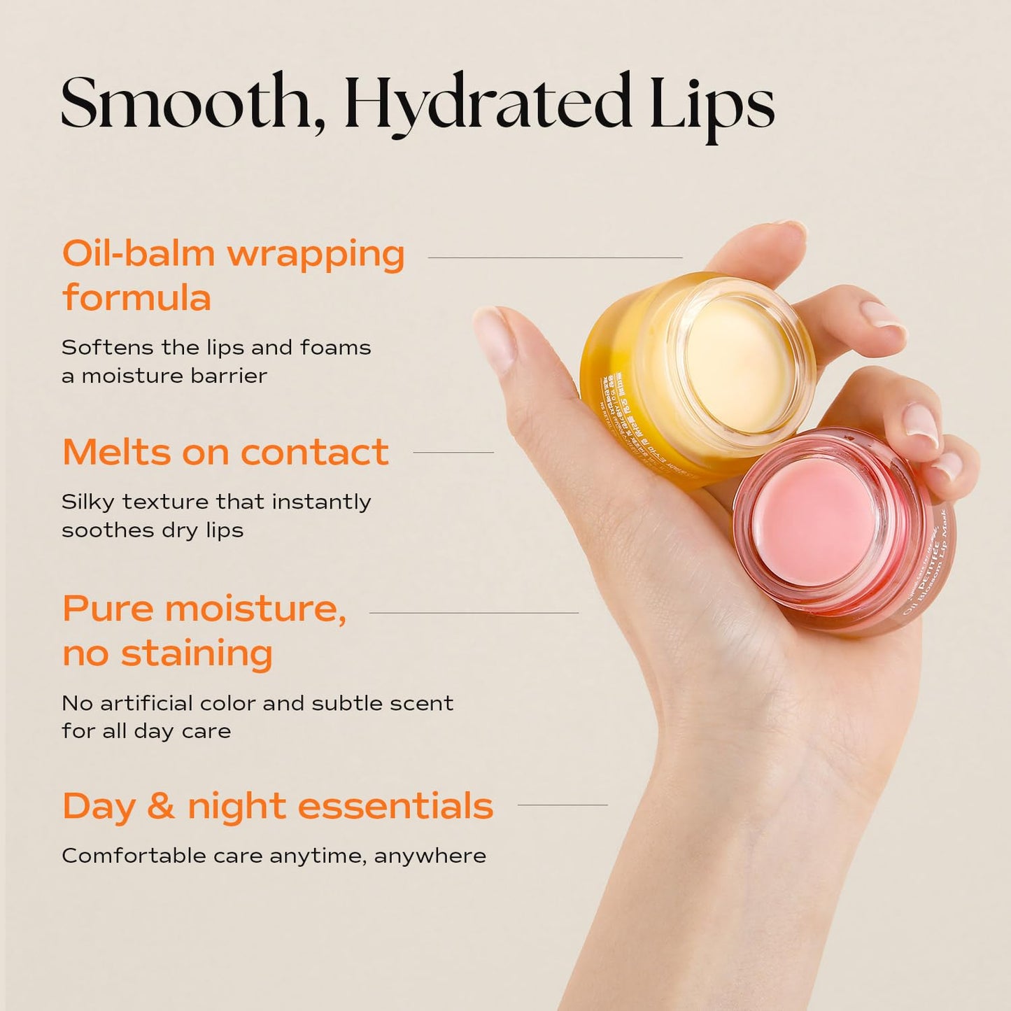 Sleeping Lip Mask Sea Buckthorn Oil 0.53 Oz. - Day & Night Lip Balm, Overnight Lip Mask, Lip Treatment for Dry & Cracked Lips, Deep Moisturizing Beauty and Personal Care Petitfee
