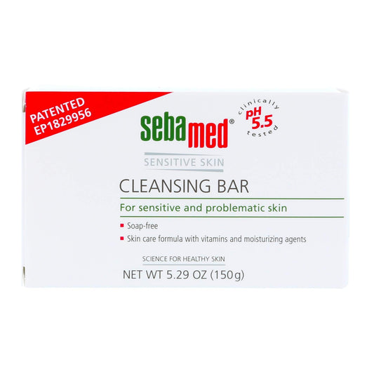 SEBAMED Cleansing Bar - Soap-free Gentle and Deep Pore Hydrating Cleanser with Vitamins and Lecithin - Recommended for Sensitive and Problematic Skin Beauty & Personal Care SEBAMED
