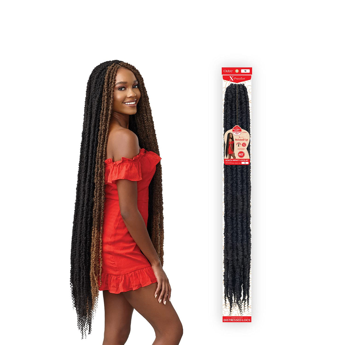 Sun Taiyang Outre Crochet Braids X Pression Twisted Up Bonita Infinity Locs 40inch 1 pack 2T1B30