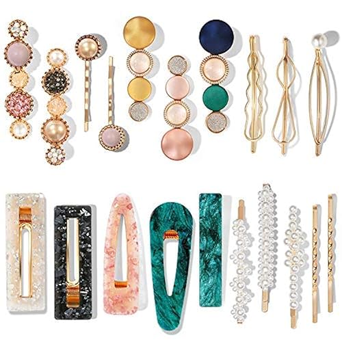 Mehayi 20 PCS Macaron Pearl Acrylic Resin Fashion Hair Clips Set, Cute Hair Barrettes Bobby Pins, Boho Fancy Hairpin Accessories Headwear Styling Beauty & Personal Care Mehayi