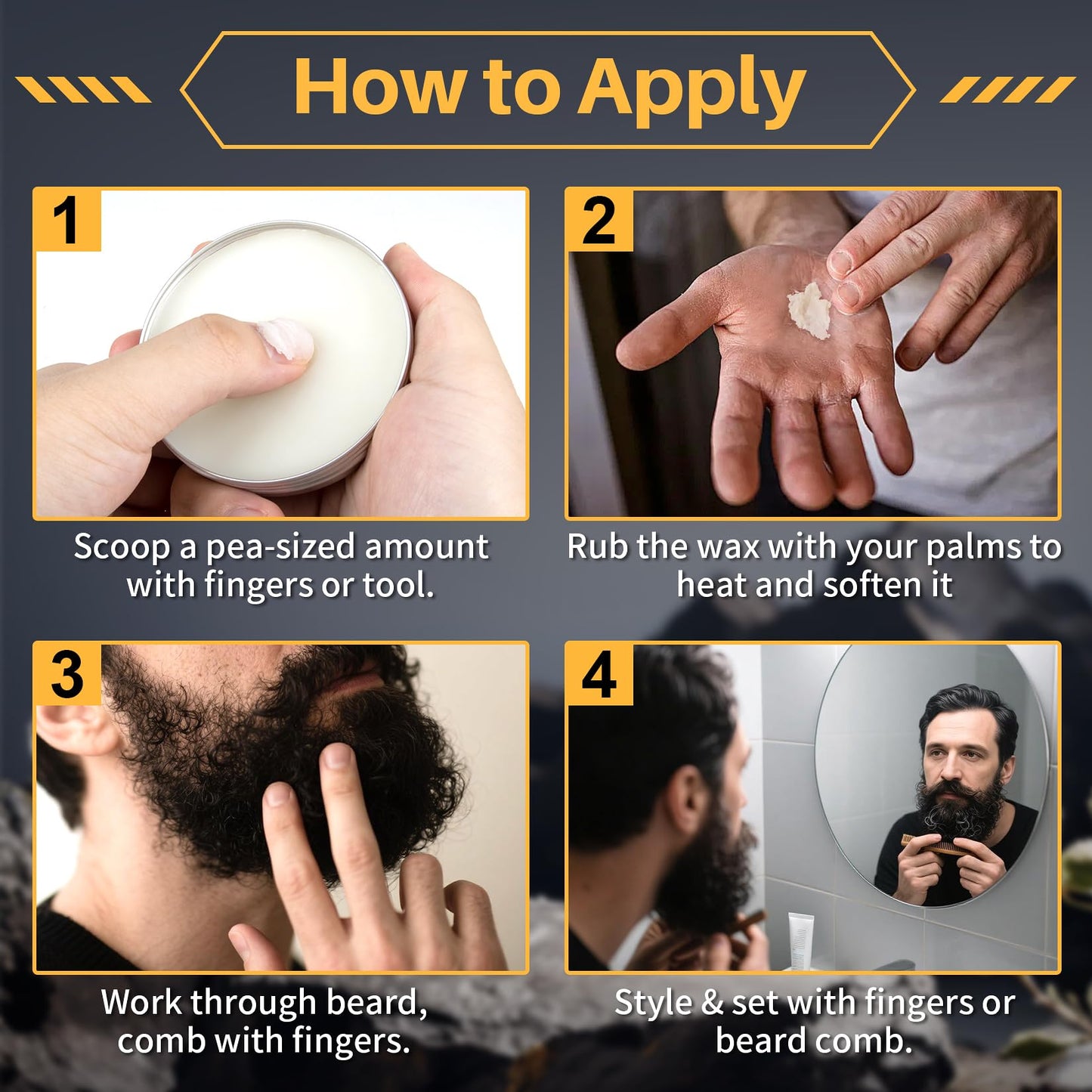 RAQEHO 1oz Mustache Wax For Men - Unscented Strong Hold Moustache Beard Wax Styling Paste Thickener Grooming Balm Cera Para Barba De Hombre Beauty and Personal Care RAQEHO