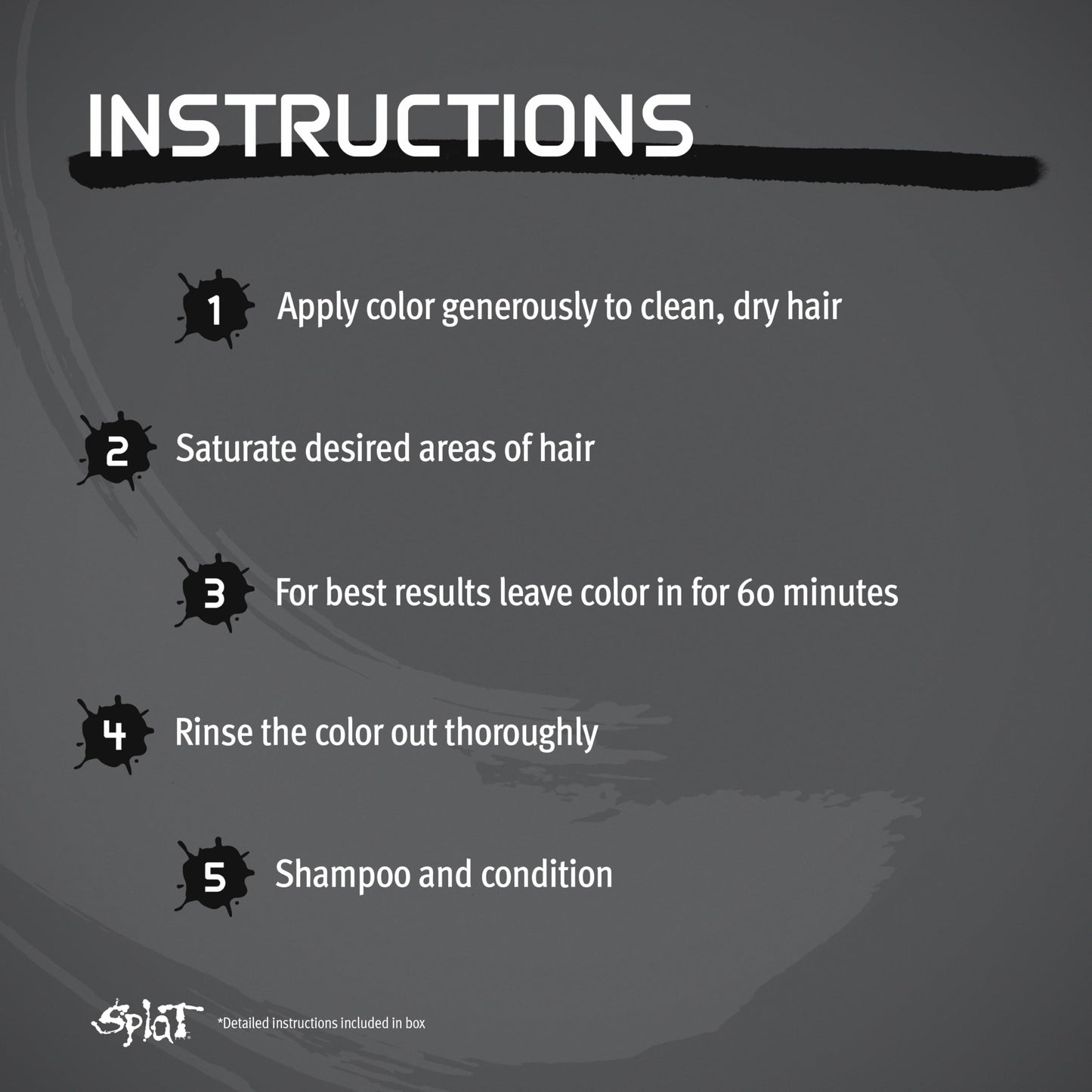 Splat Naturals Semi-Permanent Hair Color, Dark Silver, 6 fl. oz., 95% Natural Hair Dye Formula Lasts Up to 30 Washes, Vegan & Cruelty-Free Beauty & Personal Care Splat
