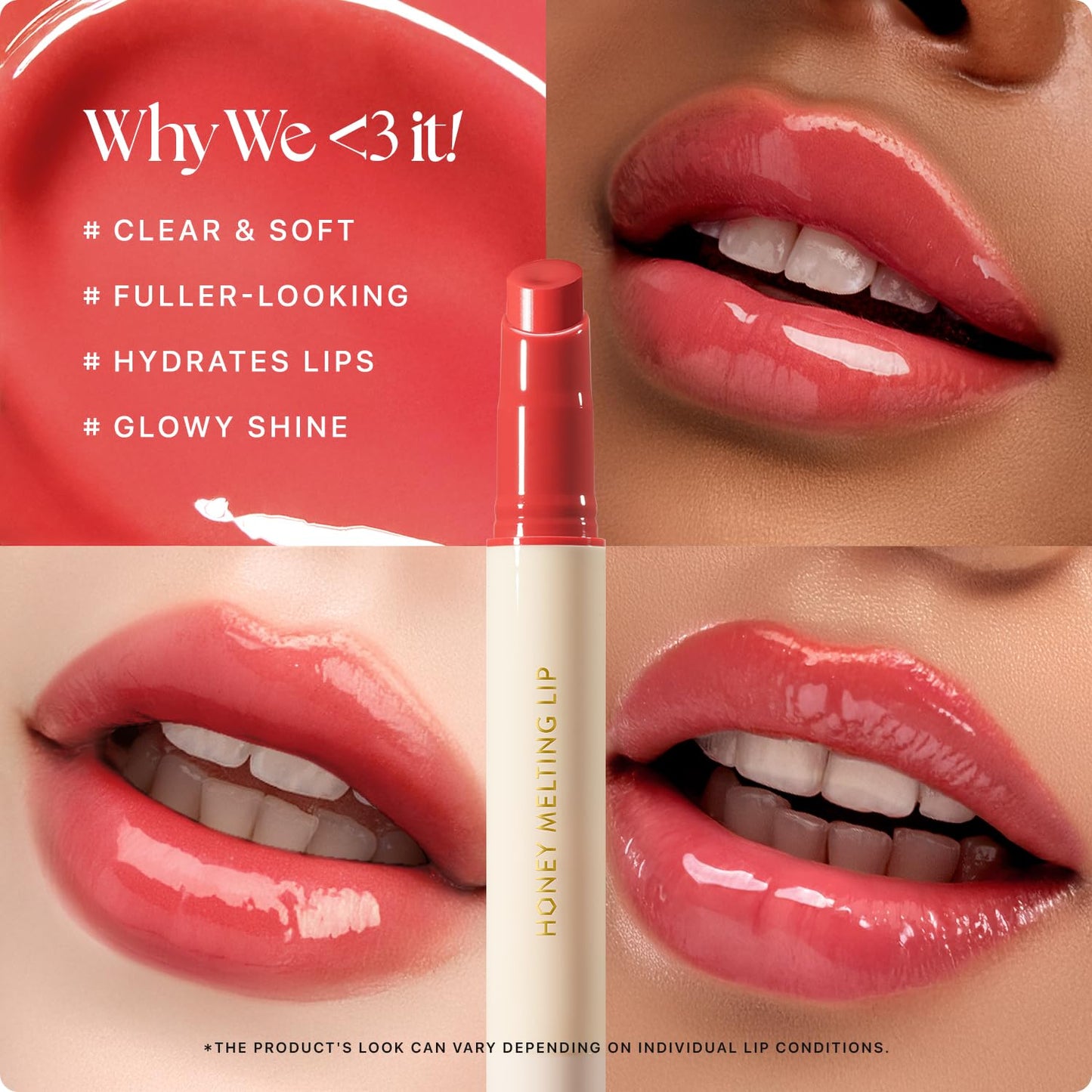 Nature Republic HONEY MELTING LIP (04 POMEGRANATE) SOFT LIP STICK, Hydrating Gloss, Moisturizing balms, Sheer tint, Shine & Glowy Finish, korean make Beauty and Personal Care Nature Republic