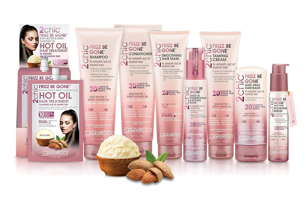 GIOVANNI 2chic Leave-In Conditioning Styling Elixir - Anti-Frizz Natural Hair Smoothing Formula with Shea Butter & Sweet Almond Oil, Macadamia Beauty & Personal Care GIOVANNI