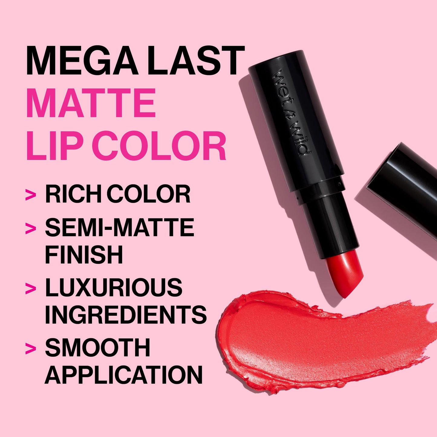 wet n wild Mega Last Matte Lip Color, Semi Matte Hyaluronic Acid Infused, Long Lasting Full Coverage for a Nourishing Pout, Cruelty-Free & Vegan - Beauty & Personal Care wet n wild