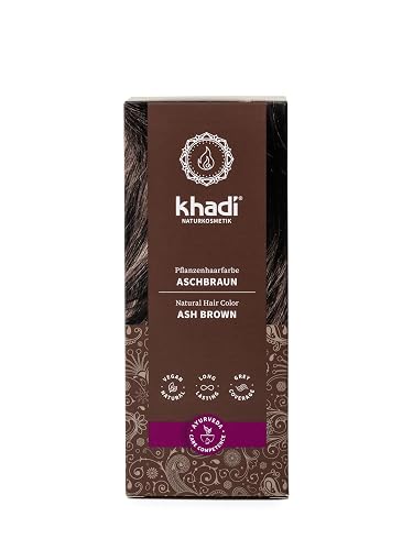 khadi ASH BROWN Plant Hair Color - Natural cosmetics - hair color for matte & medium brown - 100% herbal, natural & vegan - 3.5 oz Beauty & Personal Care KHADI