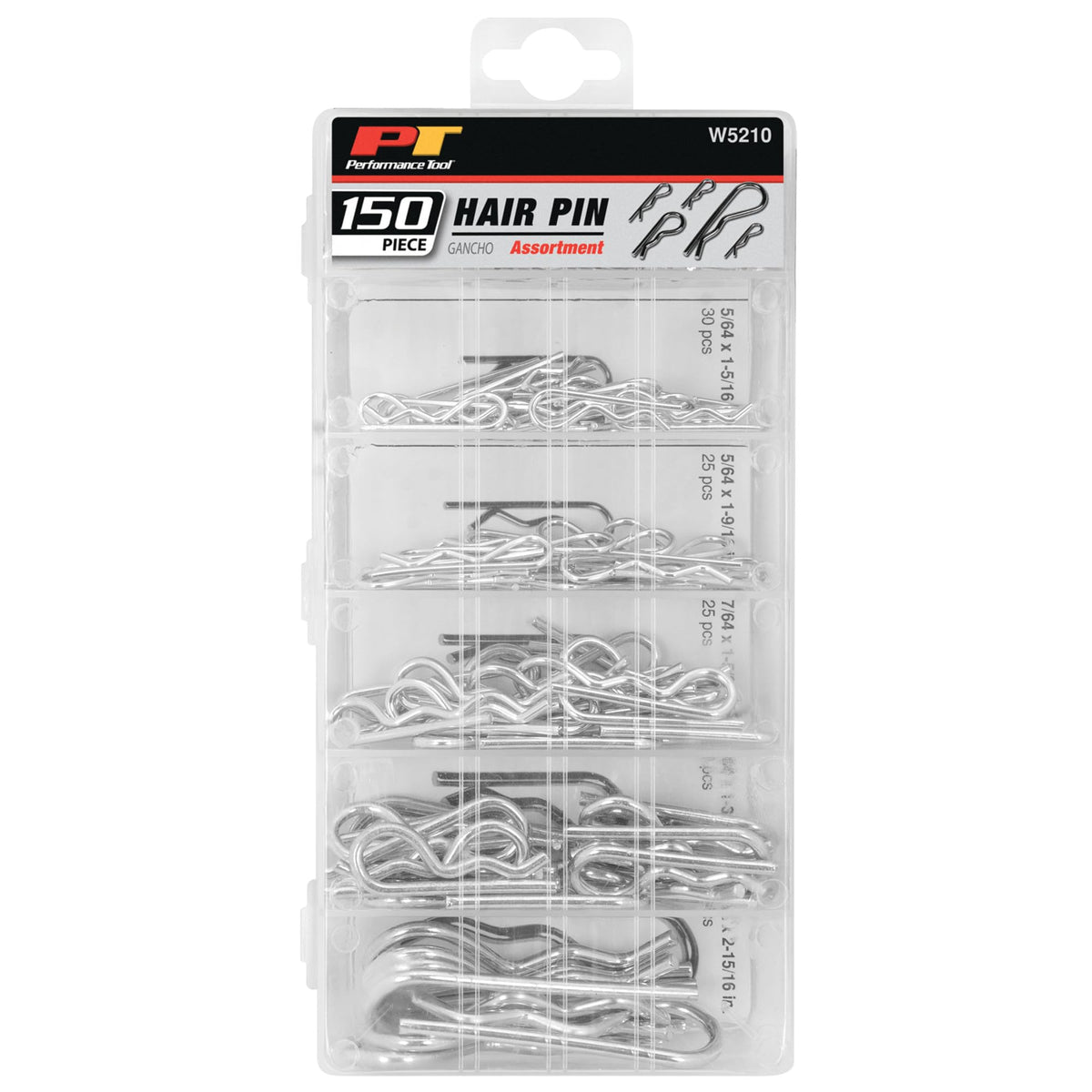 Performance Tool W5210 150-Piece Hair Pin Assortment Kit