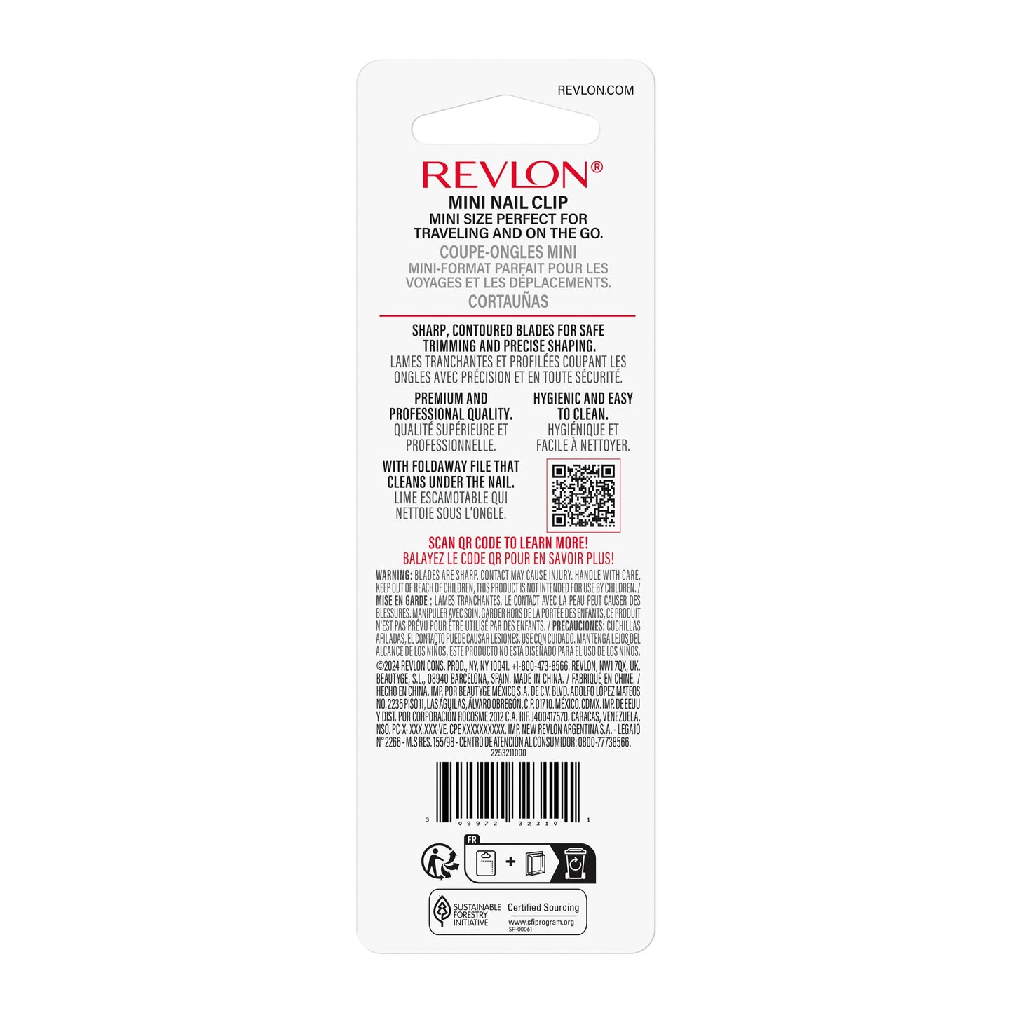 Revlon Compact Nail Clipper, Small Mini Design, Perfect for Travel, Use to Trim Fingernails and Toenails, Stainless Steel, 1 Count Beauty & Personal Care REVLON