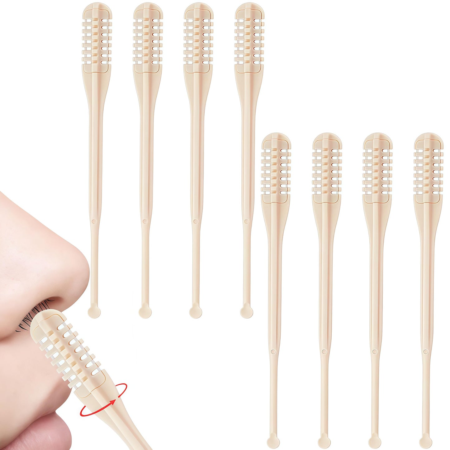 Nasal Hair Cutter - 2026 2-in-1 Nose Hair Cutter & Ear Picker - 360° Rotating Nostril Hair Removal Tool Double Sided Blade, Nose Hair Trimmer Beauty and Personal Care NQAFH