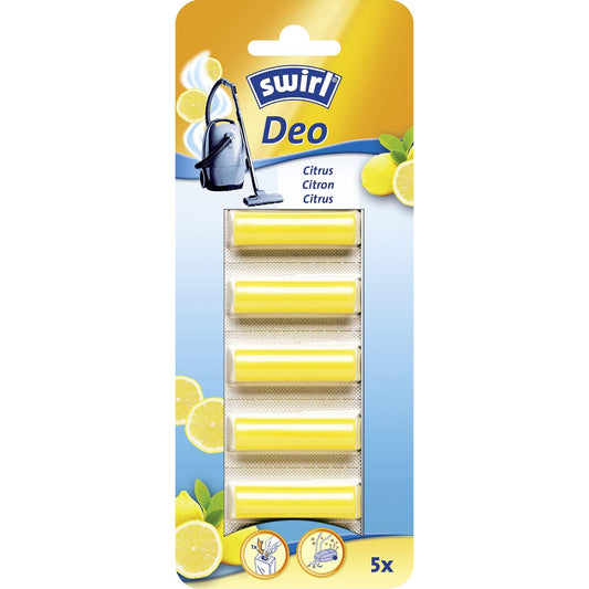 Swirl Vacuum Cleaner Deodorant Sticks - Pack of 5 - Fragranced Fragrance Oil Citrus Yellow Beauty and Personal Care Swirl