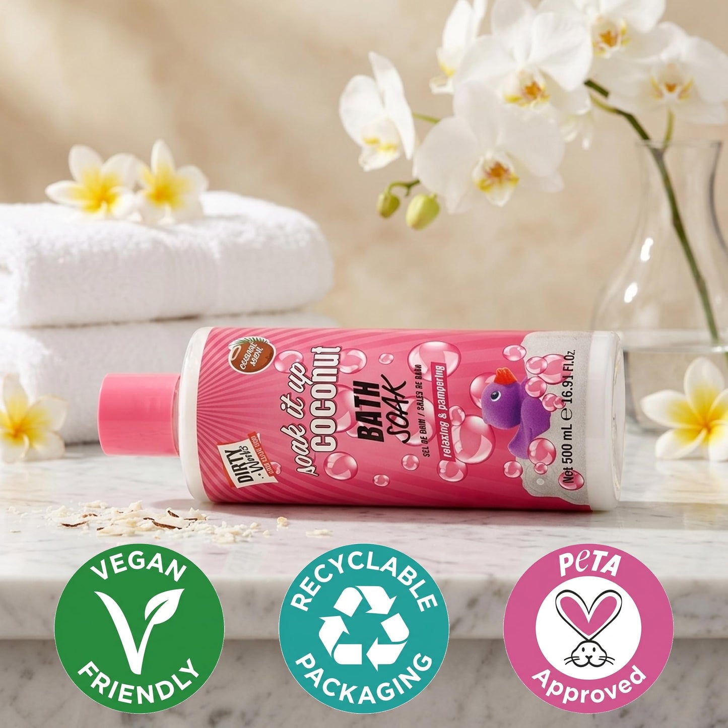 Dirty Works Tropic Like It's Hot Soak It Up Coconut Bath Soak 500ml Beauty and Personal Care Dirty Works