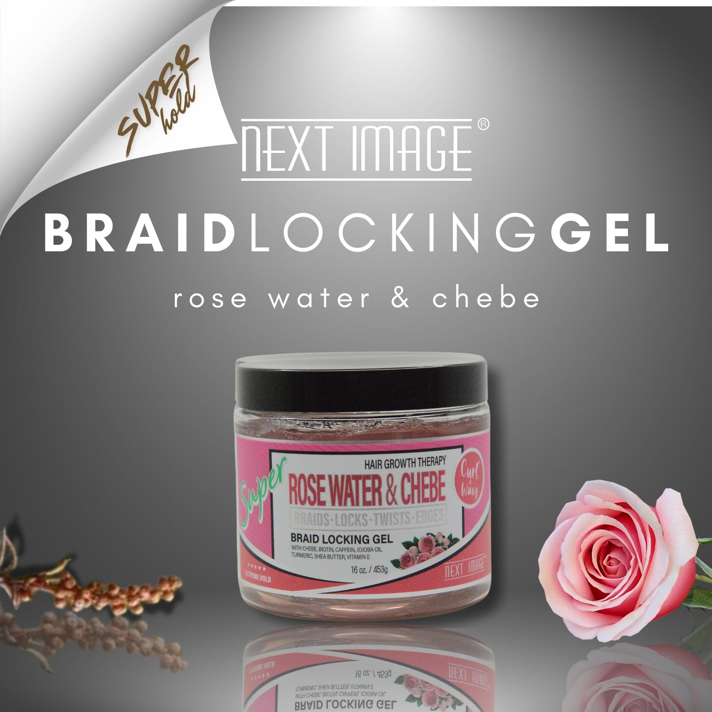 NEXT IMAGE - Braid Locking Gel Super Hold [Rose Water] Beauty & Personal Care NEXT IMAGE