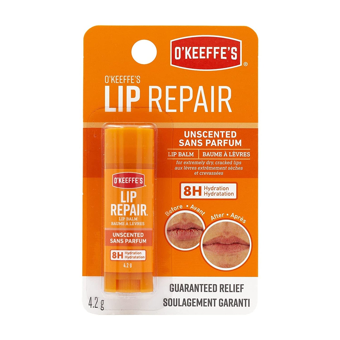 O'Keeffe's Unscented Lip Repair Lip Balm for Dry, Cracked Lips, Stick, (Pack of 5) Beauty & Personal Care O'Keeffe's