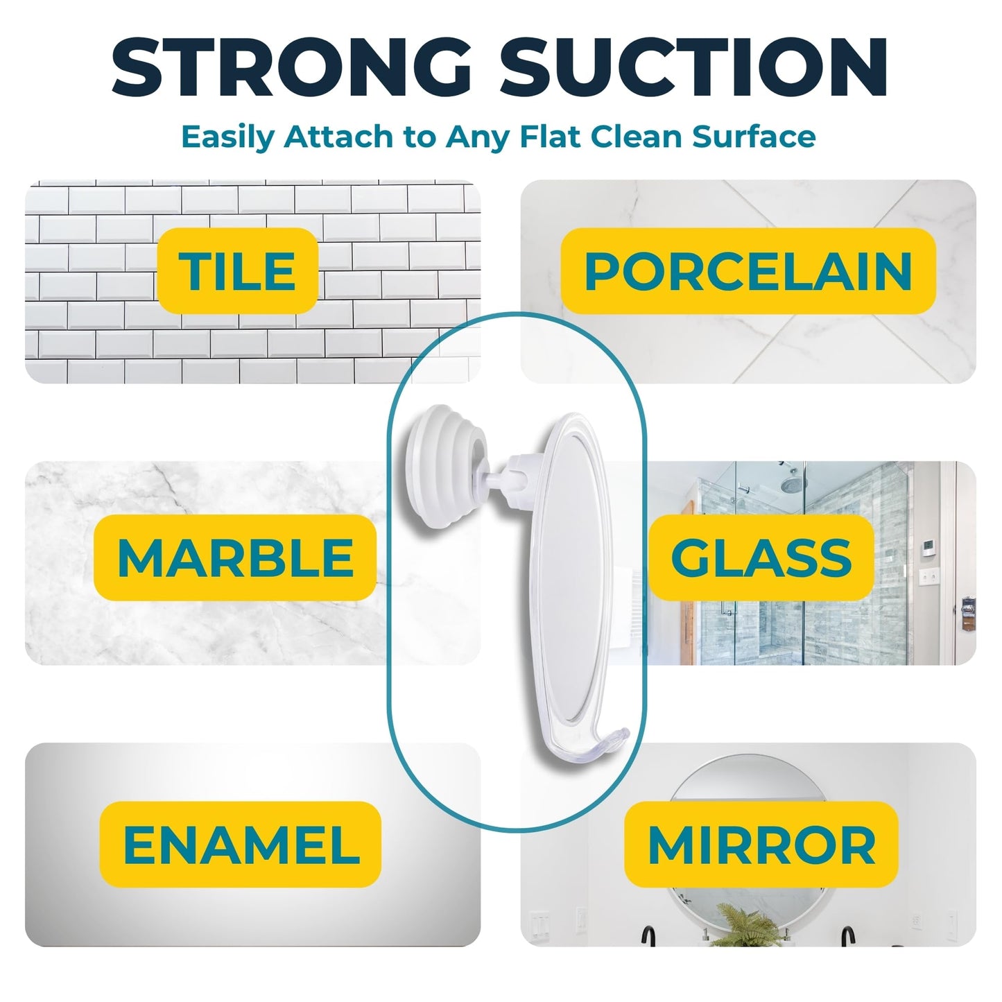 HONEYBULL Fogless Shower Mirror for Shaving with Suction Mount, White Beauty and Personal Care HONEYBULL