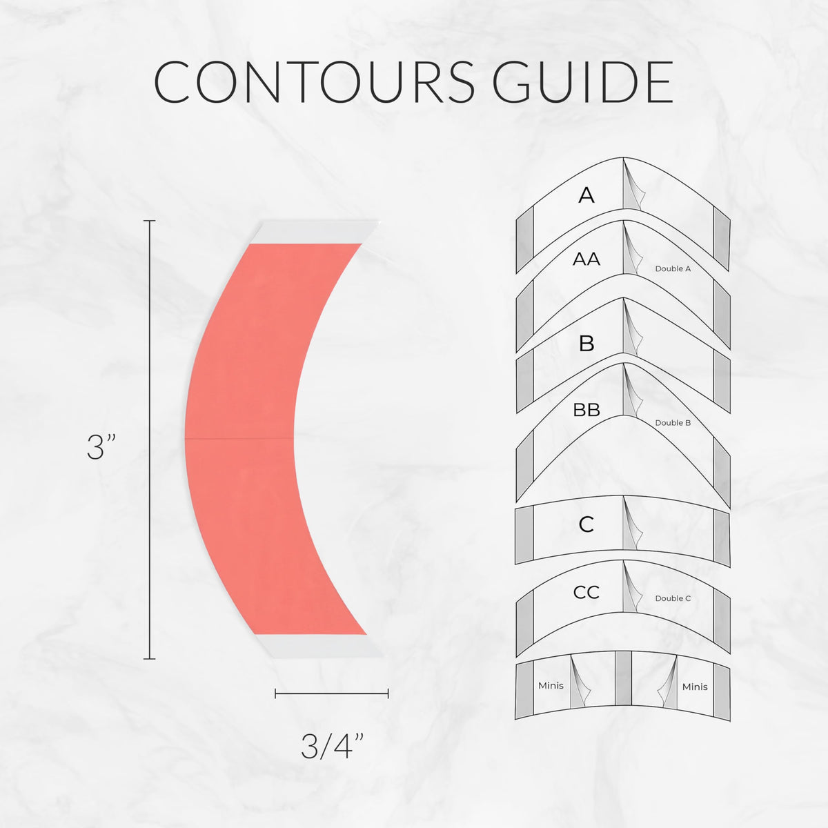 Walker Tape Sensi-Tak CC Contour Pre-Cut Strips 36 Pack, Extended Wear Wig Tape Double Sided Ultra Hold for Poly Systems, Clear Lace Wig Adhesive for