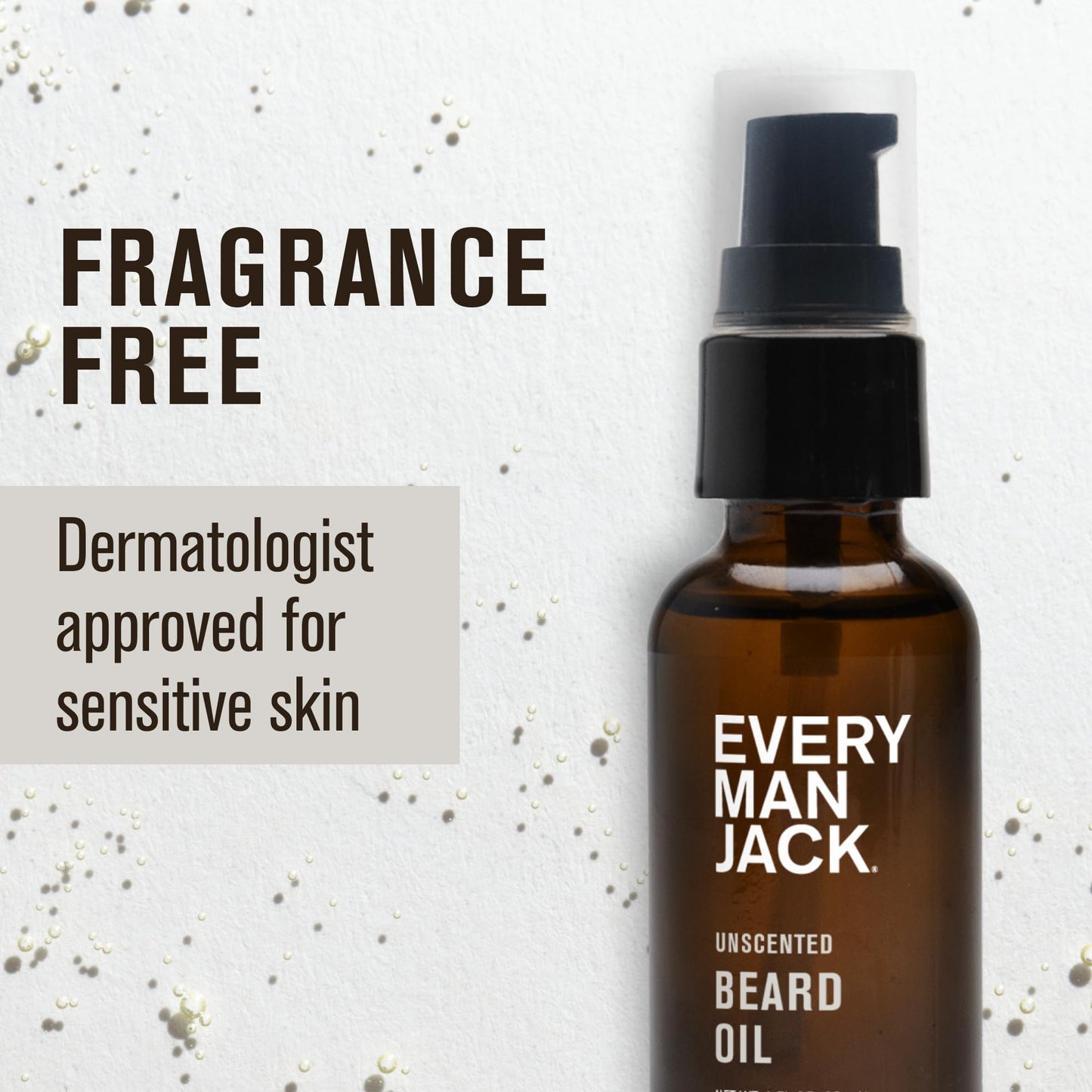Every Man Jack Unscented Beard Oil for Men - Fragrance Free for Sensitive Skin - Naturally Moisturizes and Softens Beard w/Shea Butter & Argan Oil - 1 Beauty and Personal Care Every Man Jack
