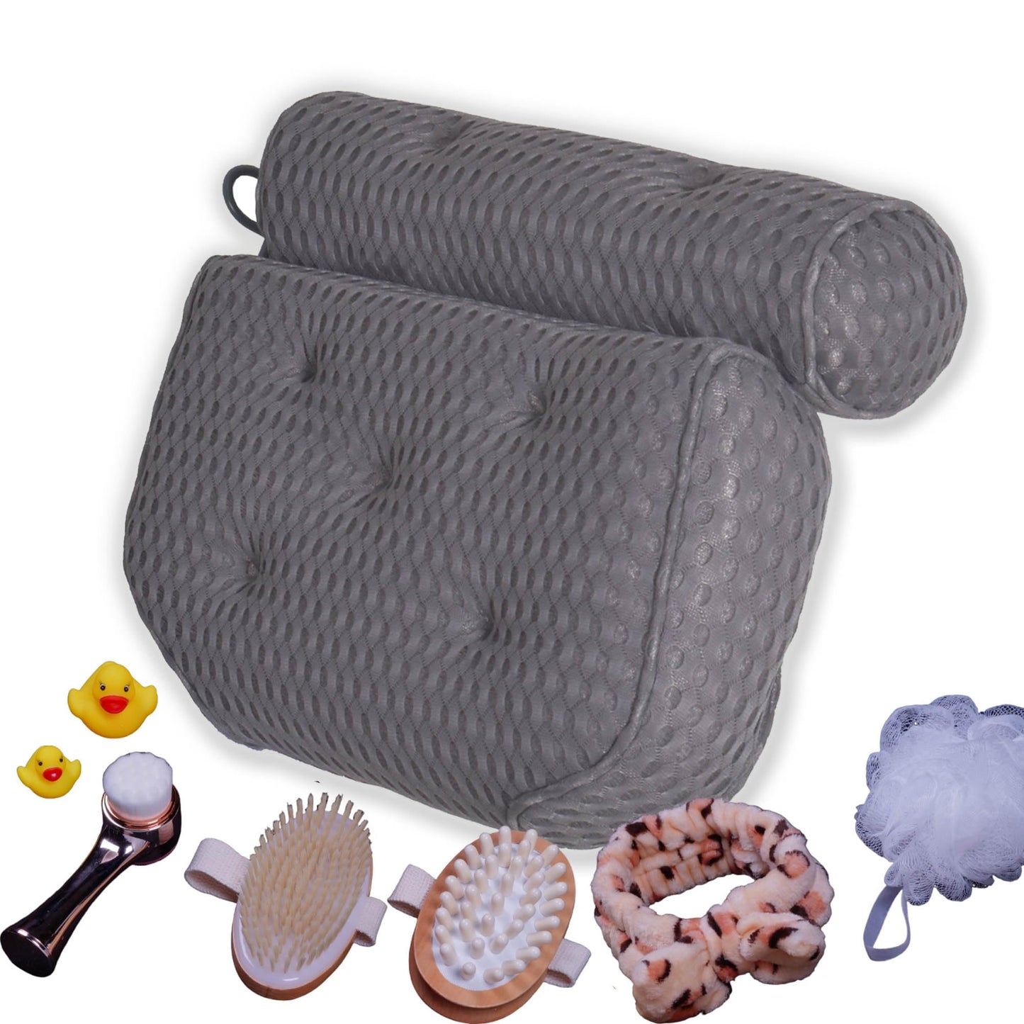 TUBBIE BASIC Bathtub Pillow Pink Bath Pillow with Anti-Slip Suction Cups 4D Mesh Soft Spa Bath Tub Pillow Headrest Bath Pillows for Tub with Neck Beauty and Personal Care TUBBIE BASIC
