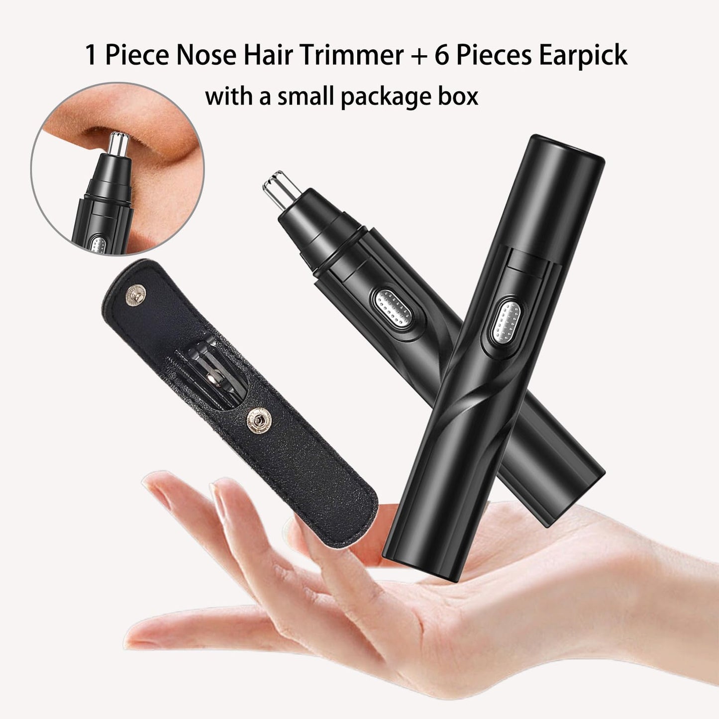 Ear and Nose Hair Trimmer Clipper, Electric Nose Ear Hair Trimmer Rechargeable with 6 Pieces Earpick Trimming Nose Hair Painless Removal Nose Hair Beauty and Personal Care YIPINER