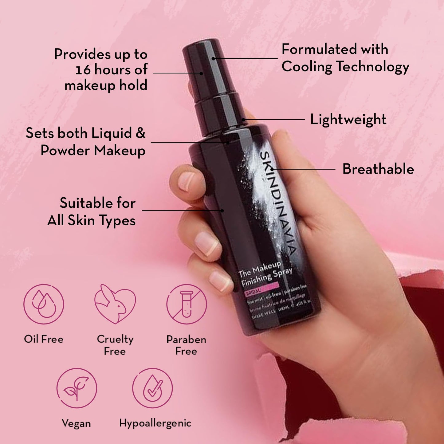 Skindinavia Makeup Setting Spray, Bridal Setting Spray for Makeup Long Lasting, Waterproof & Heat-Resistant Cooling Formula, All-Day Wear Up to 16+ Beauty & Personal Care SKINDINAVIA