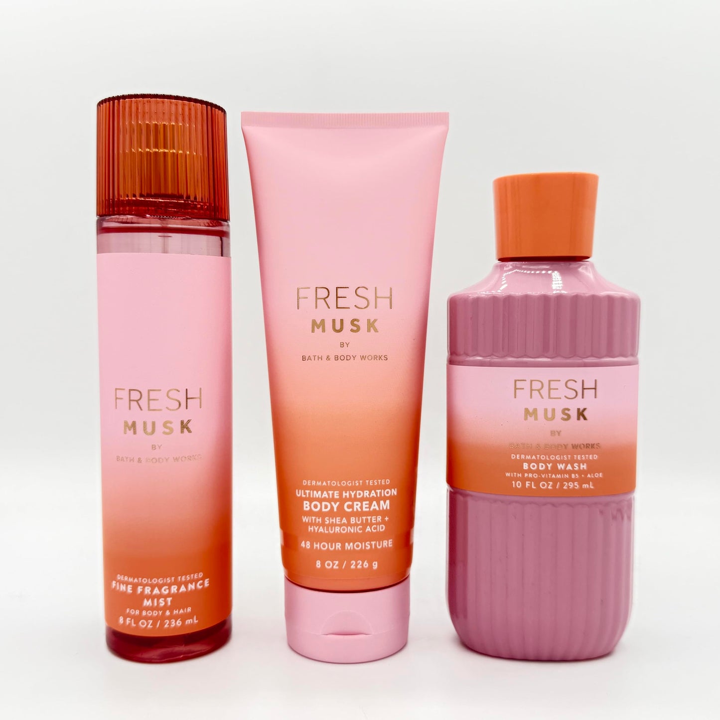 Bath & Body Works Fresh Musk 3-Piece Set - Includes: Fine Fragrance Mist, Ultimate Hydration Body Cream and Body Wash Beauty and Personal Care Bath & Body Works